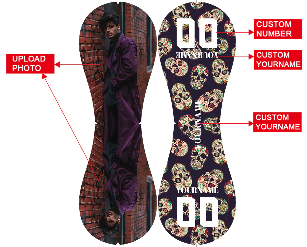 Personalized Horror Skull Base Map Photo Baseballs