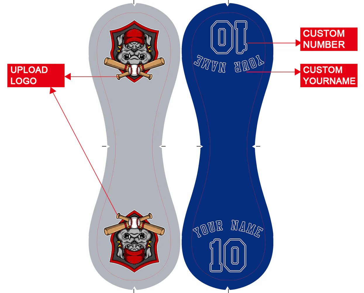 Personalized Gray Royal Half Leather Royal Authentic Baseballs