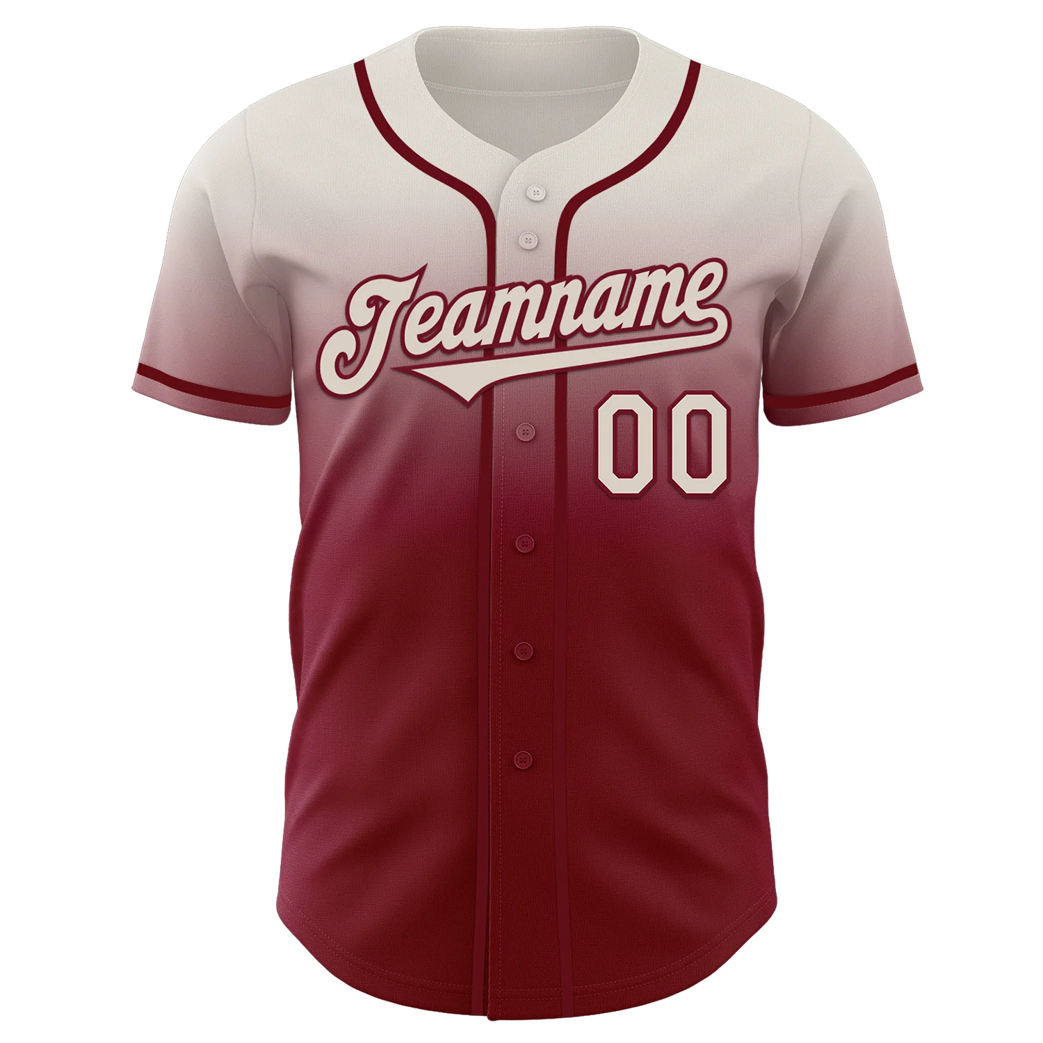 Custom Cream Crimson Authentic Fade Fashion Baseball Jersey
