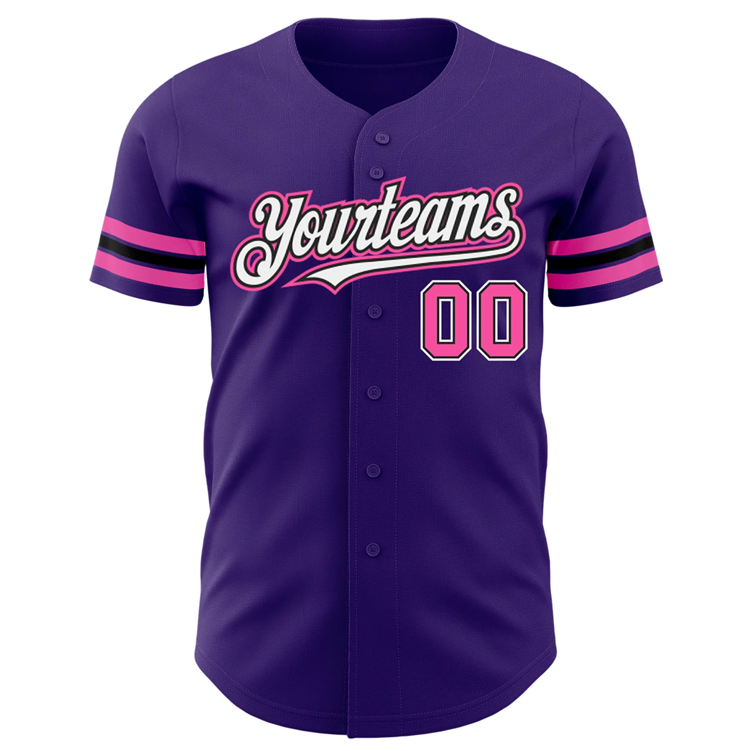 Custom Purple Pink-Black Authentic Baseball Jersey