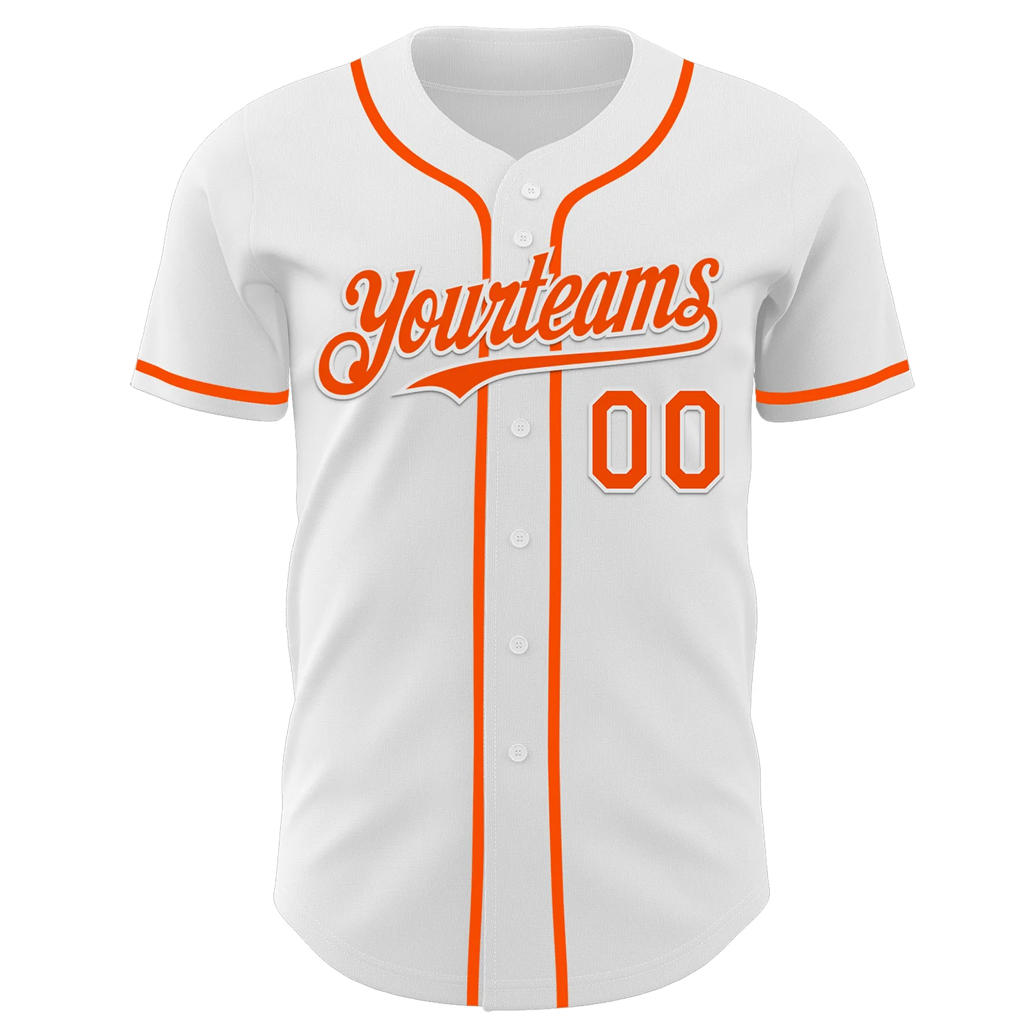 Custom White Orange Authentic Baseball Jersey