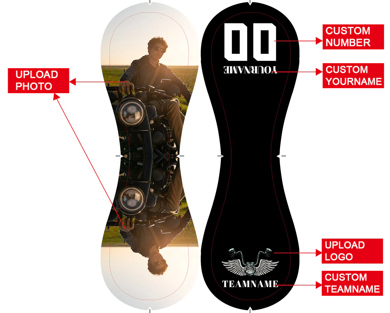 Personalized Black Motorcycle Skull Photo Baseballs