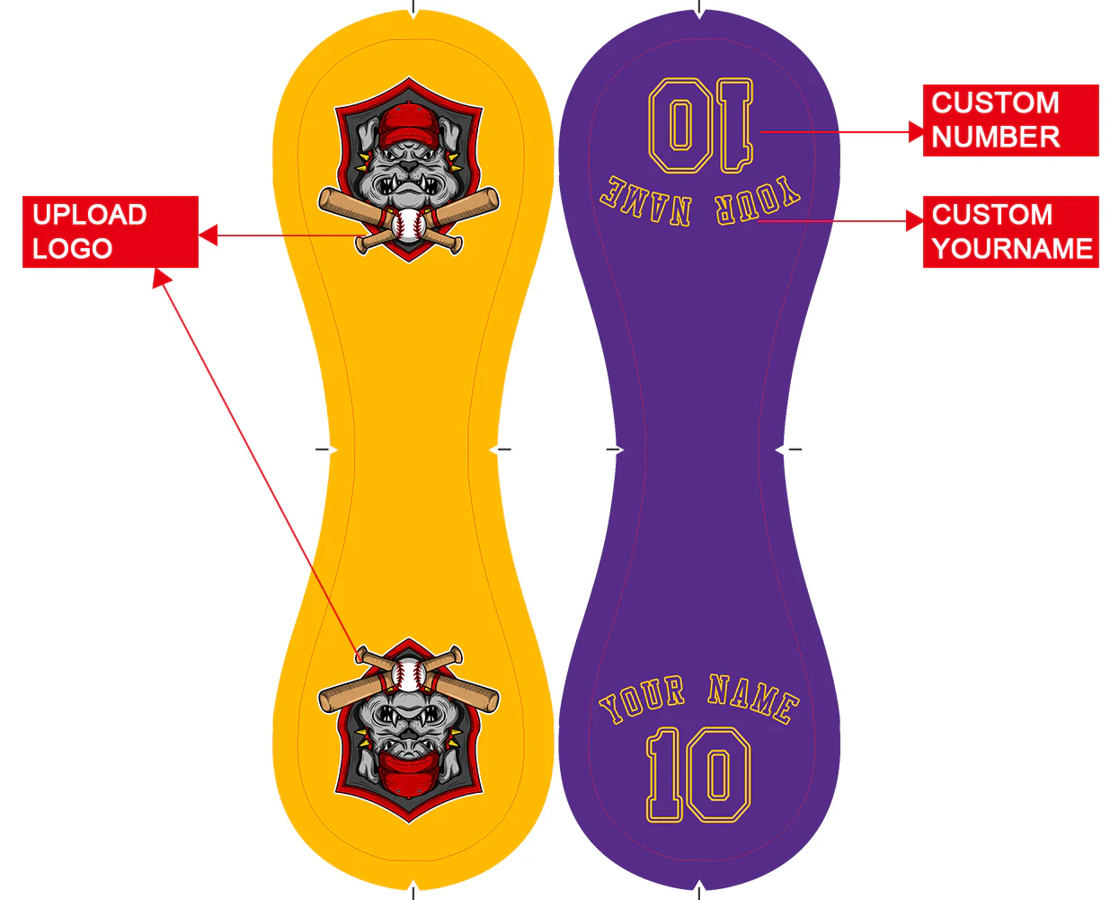 Personalized Gold Purple Half Leather Purple Authentic Baseballs