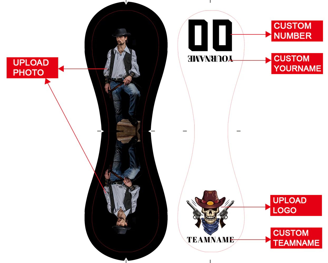 Personalized White Cowboy Skull Photo Baseballs