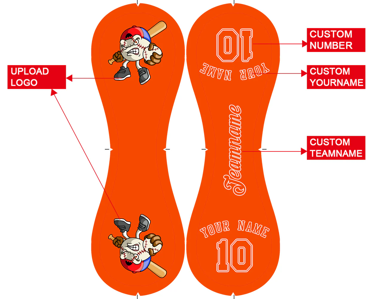 Personalized Orange Leather Orange Authentic Baseballs