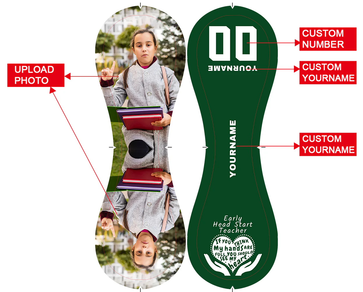 Personalized Kelly Green Early Head Start Teacher Photo Baseballs