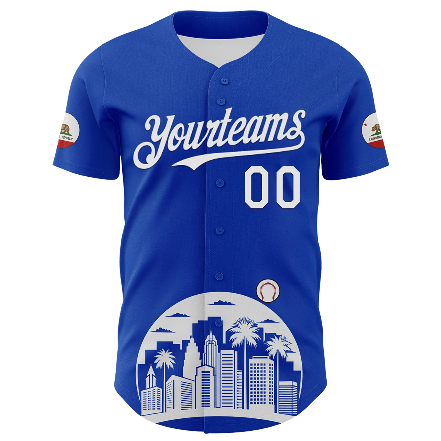 Custom Thunder Blue White-Black 3D Urban City Edition Sports Authentic Baseball Jersey