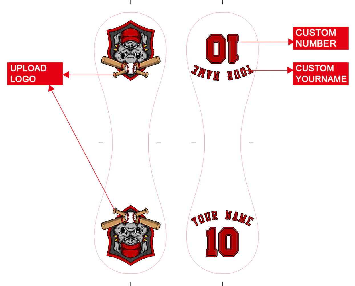 Personalized White Leather Red Authentic Baseballs