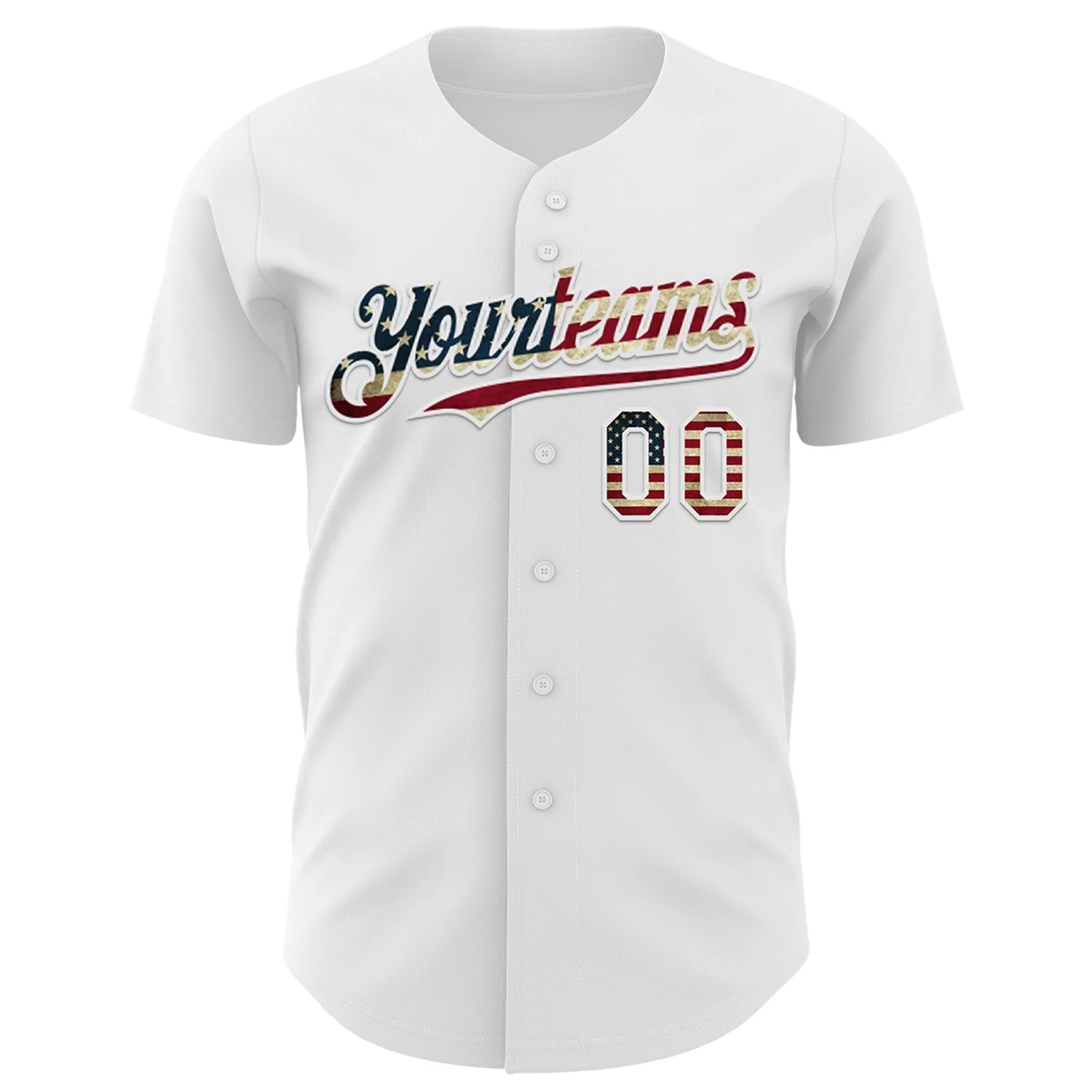 Custom White Vintage USA Flag-Royal 3D Patriotic Statue of Liberty Authentic Baseball Jersey