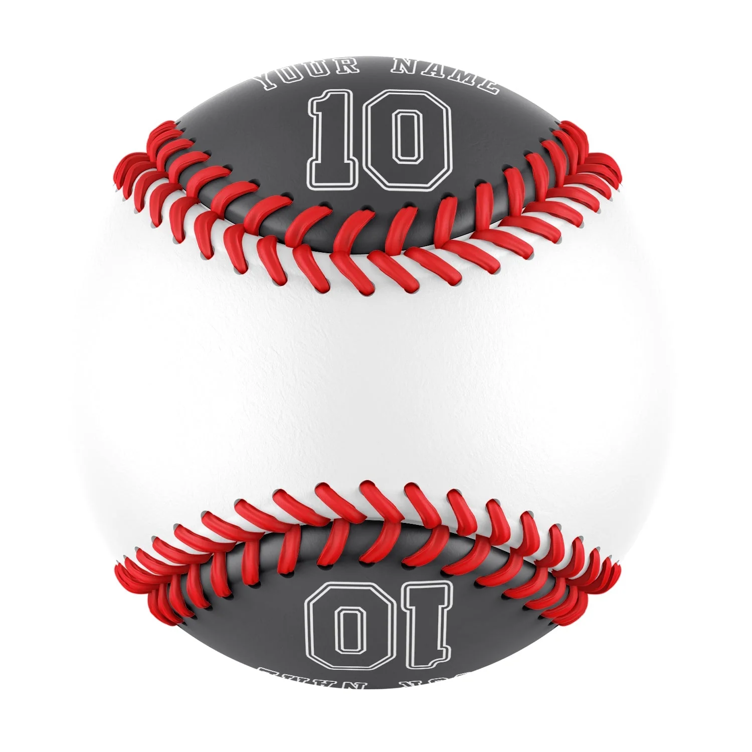 Personalized White Gray Half Leather Gray Authentic Baseballs