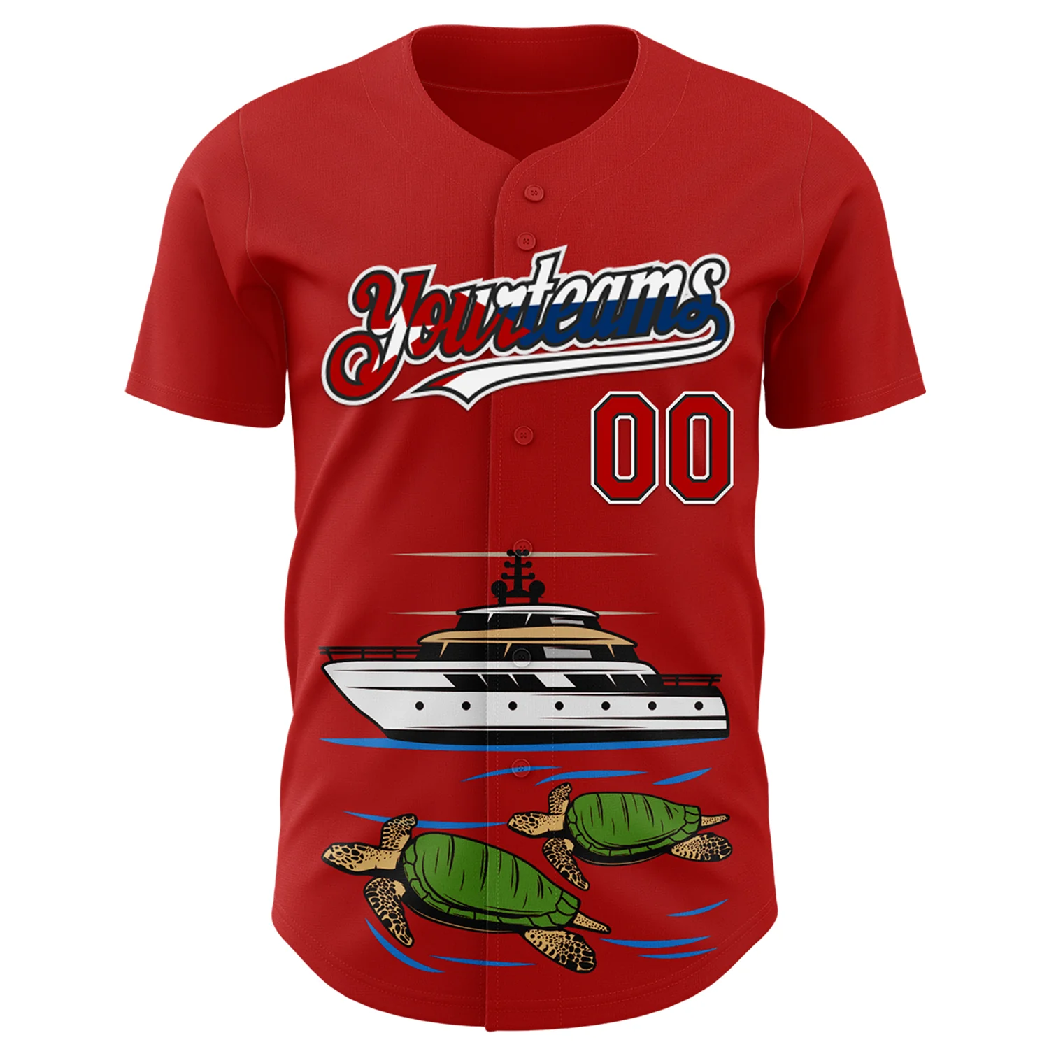 Custom Red Black White-Cuban Flag 3D Cuba Authentic Baseball Jersey