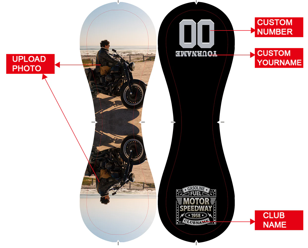 Personalized Black Speedway Motorcycle Club Photo Baseballs