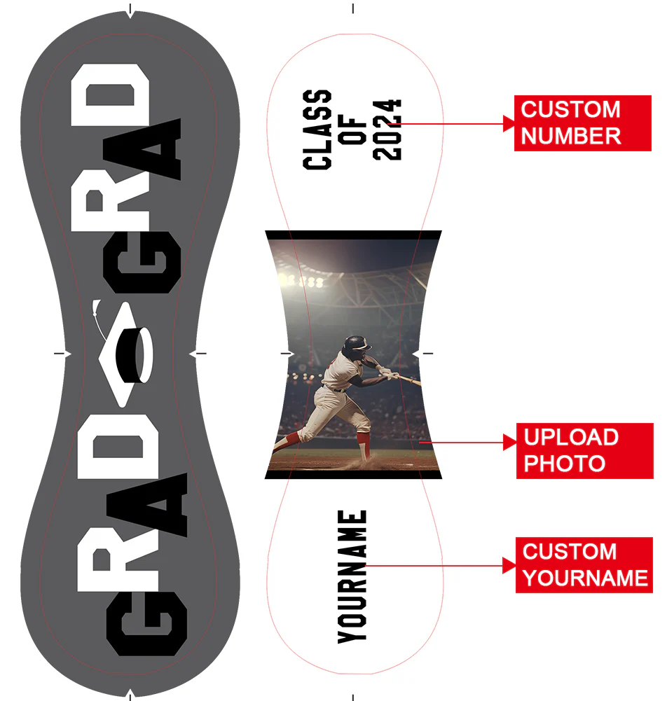 Personalized White Graduation Photo Baseballs