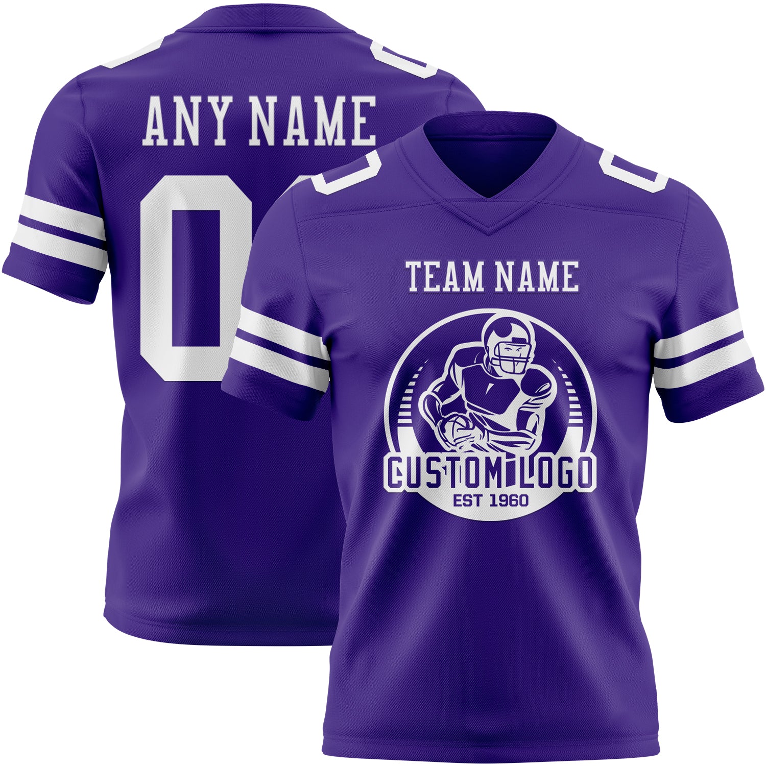 Custom Purple White Authentic Football Jersey