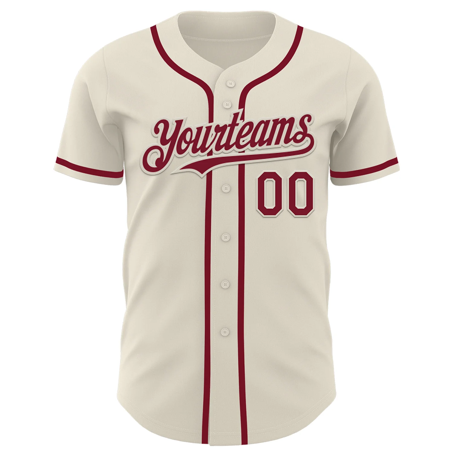 Custom Cream Crimson Authentic Baseball Jersey