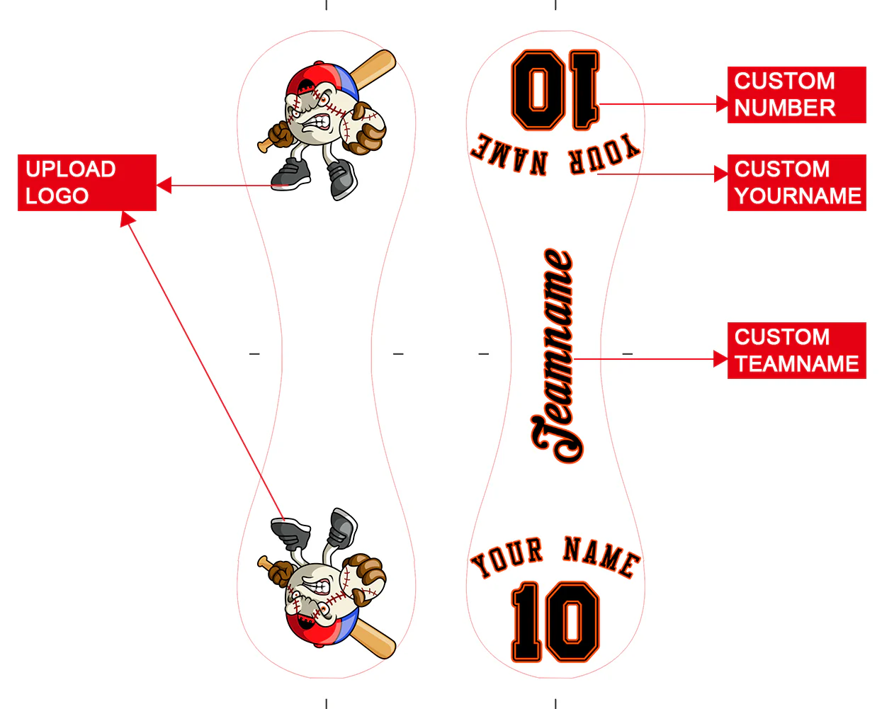 Personalized White Leather Black Authentic Baseballs