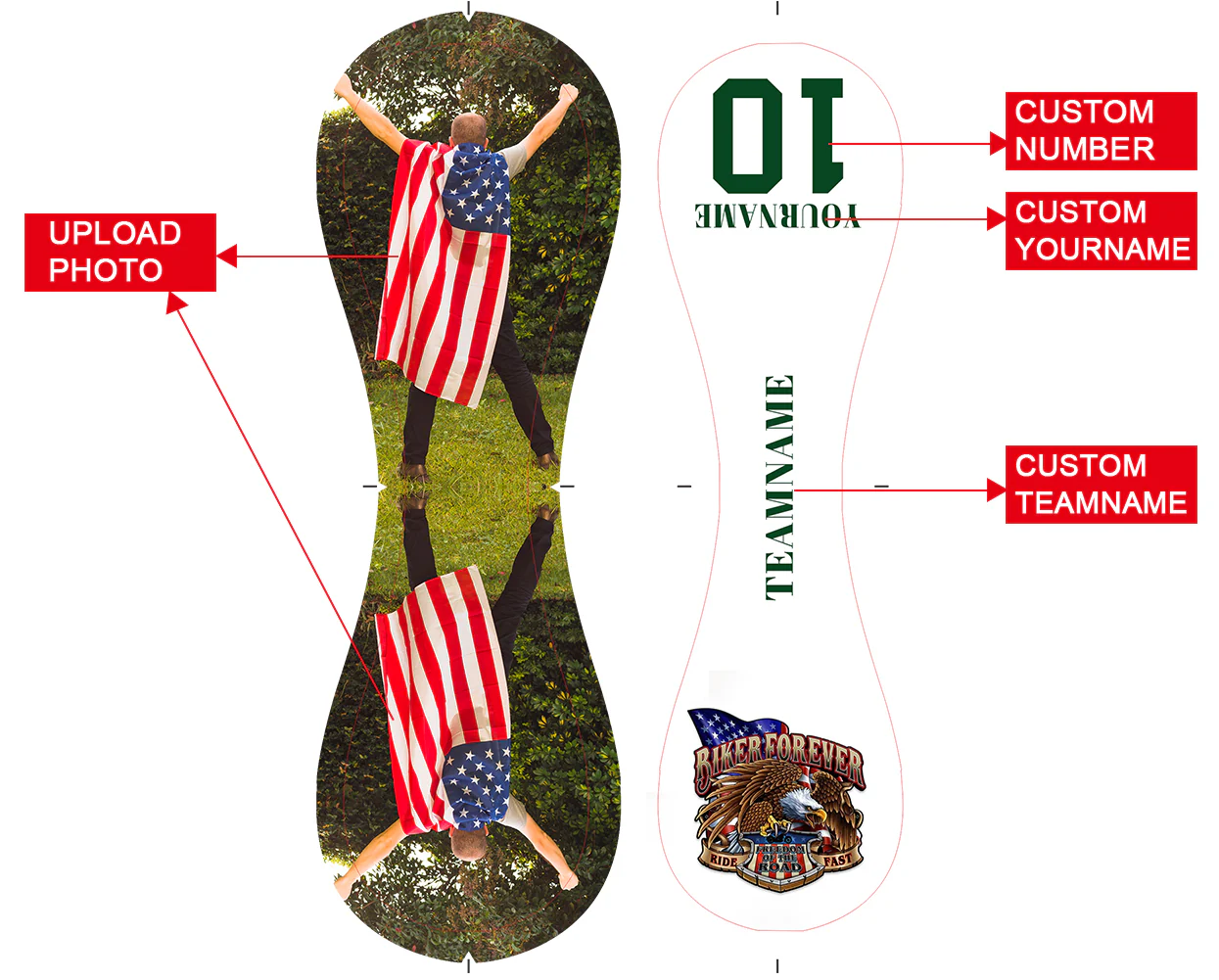 Personalized White Eagle Biker Photo Baseballs