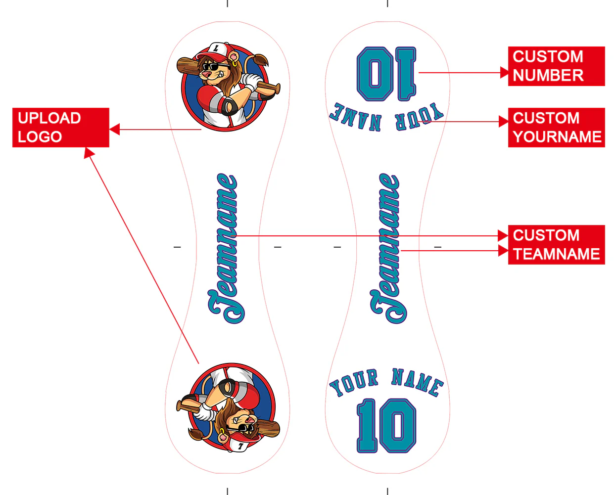 Personalized White Leather Aqua Authentic Baseballs