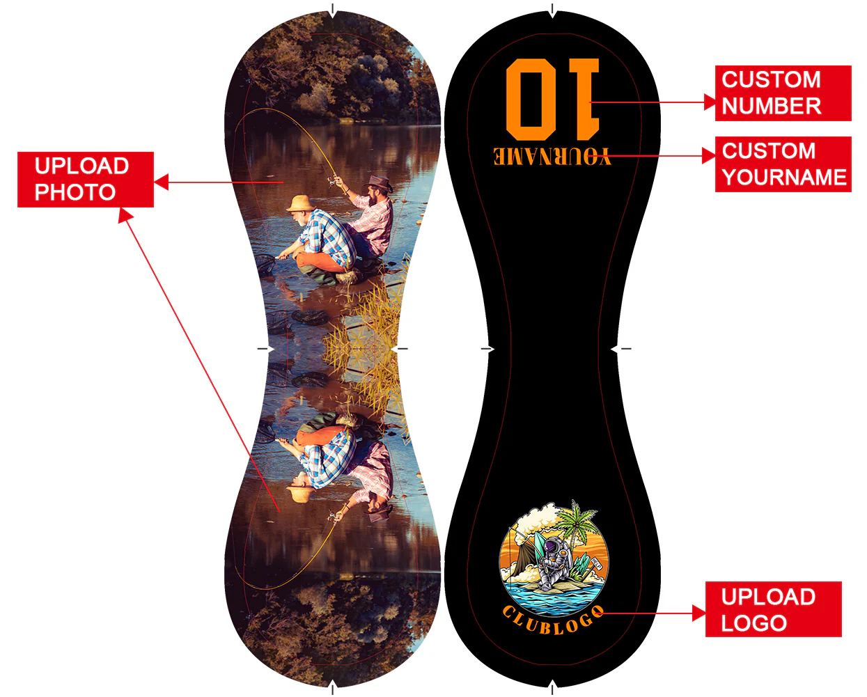 Personalized Black Astronaut Island Fishing Photo Baseballs