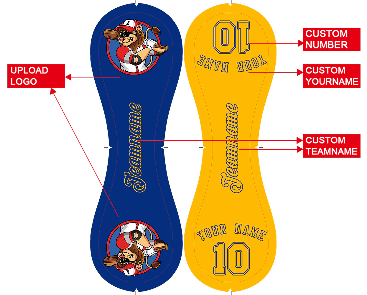 Personalized Royal Gold Half Leather Gold Authentic Baseballs