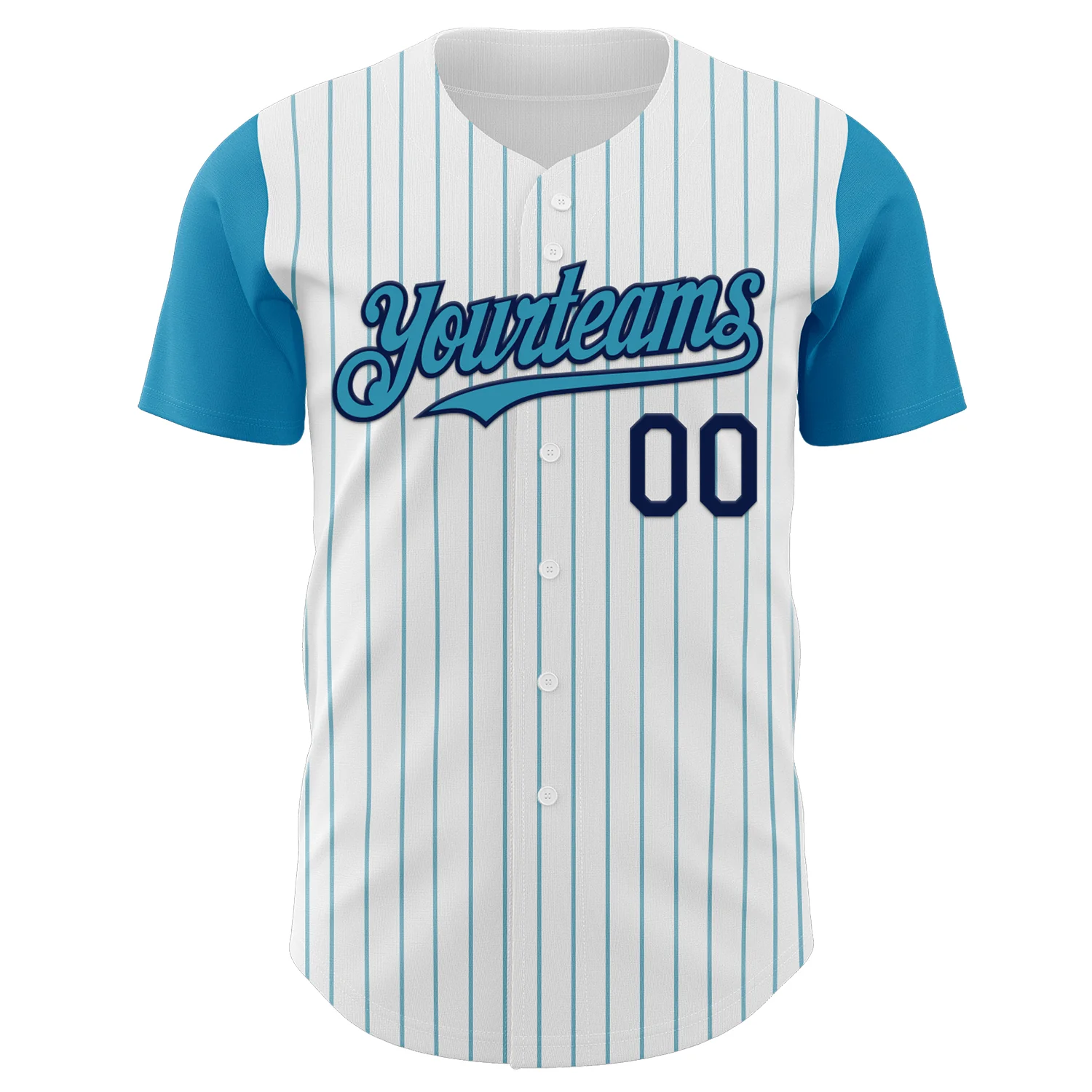 Custom White Panther Blue Pinstripe Navy Authentic Two Tone Baseball Jersey