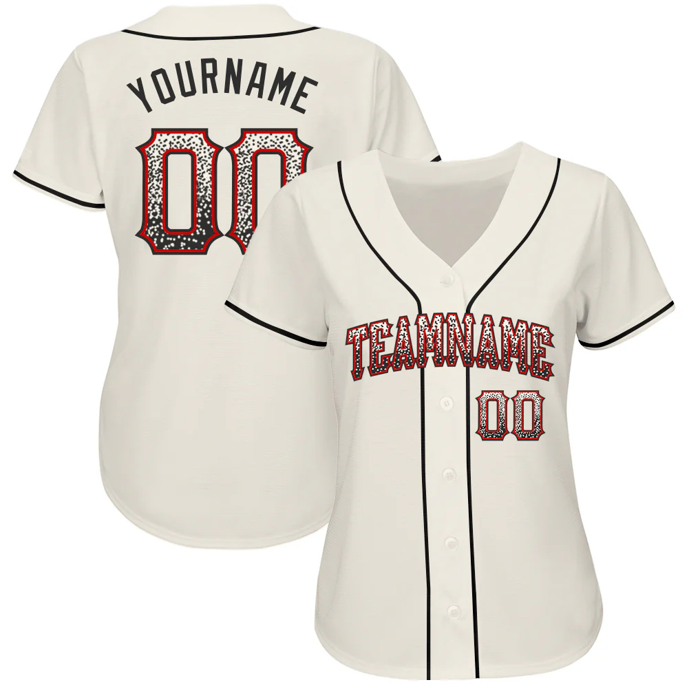 Custom Cream Black-Red Authentic Drift Fashion Baseball Jersey