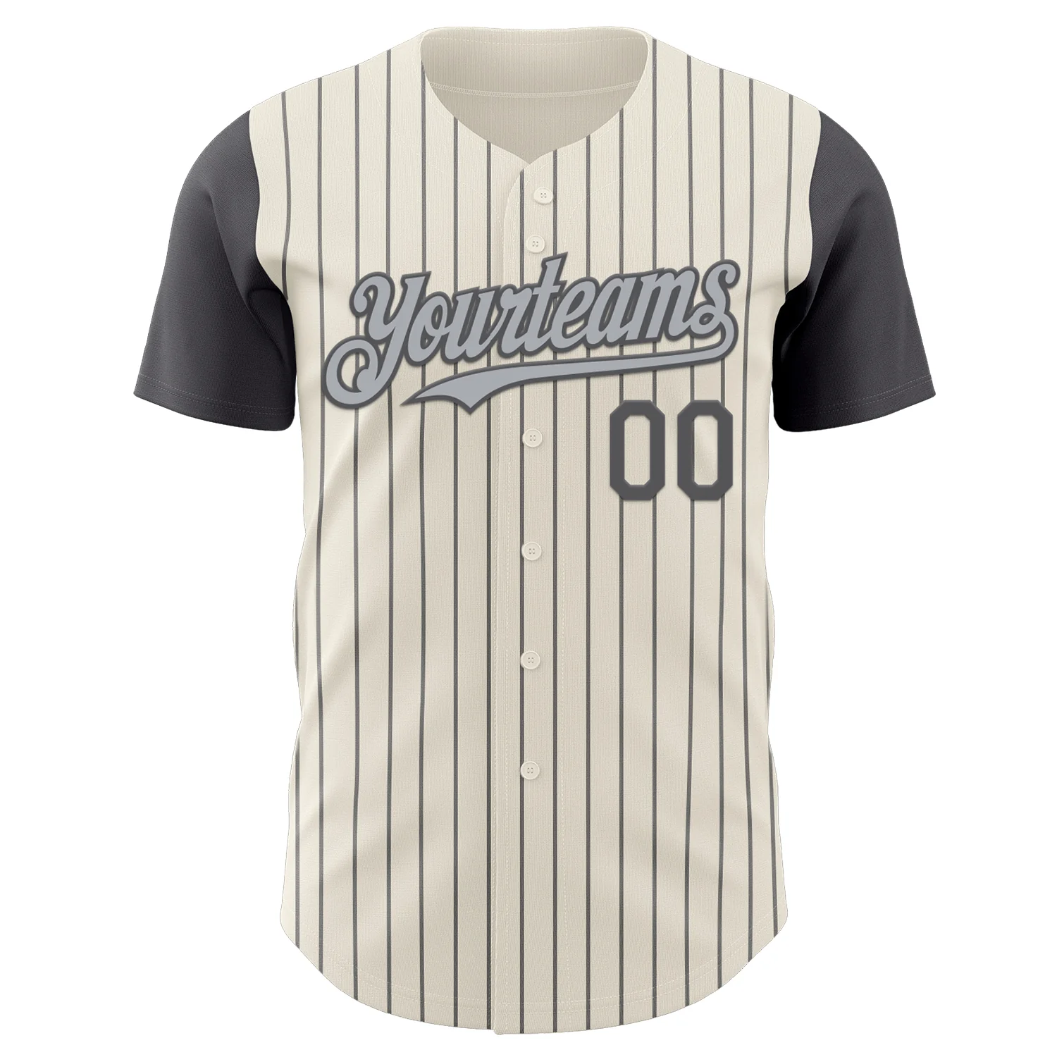 Custom Cream Steel Gray Pinstripe Gray Authentic Two Tone Baseball Jersey