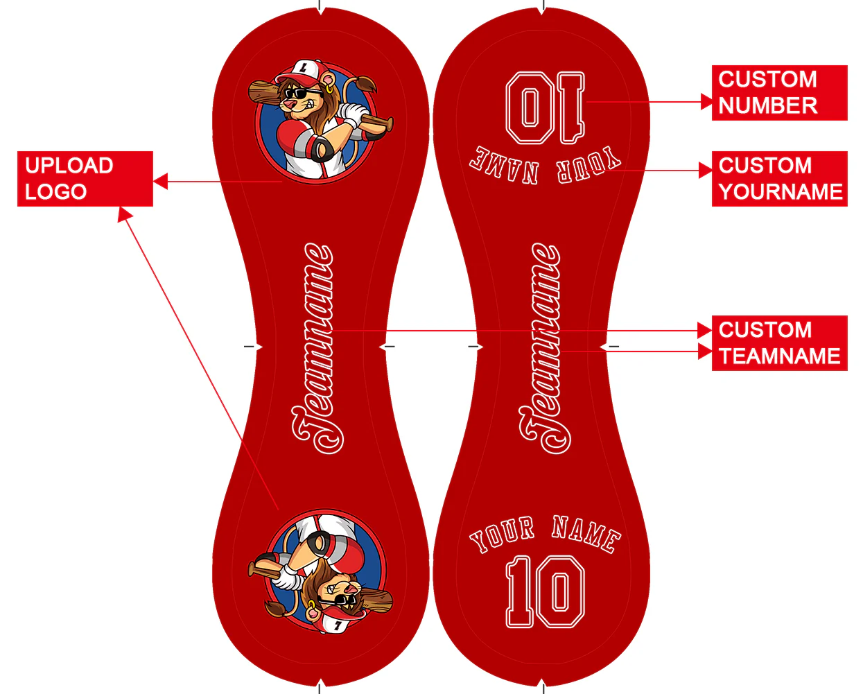 Personalized Red Leather Red Authentic Baseballs