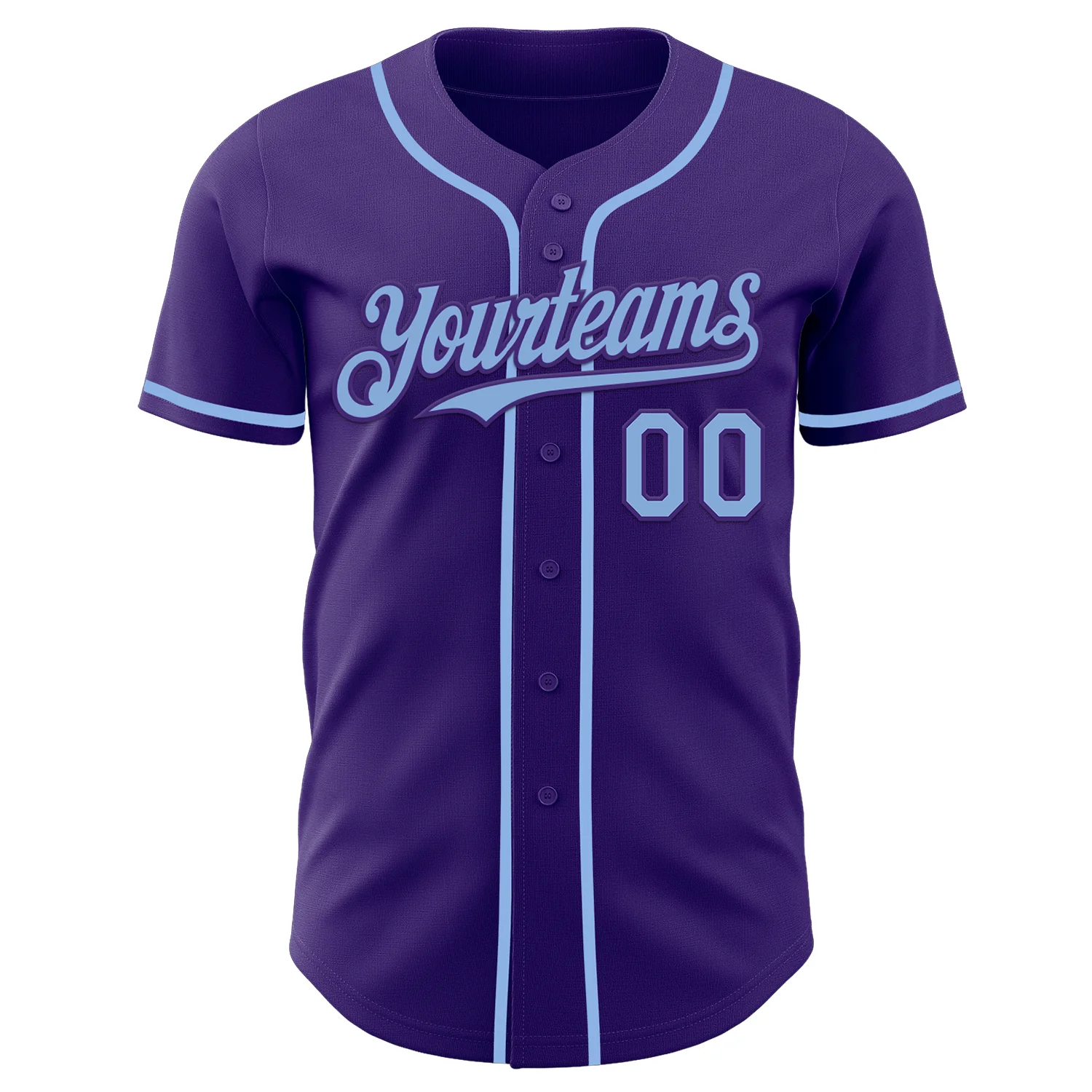 Custom Purple Light Blue Authentic Baseball Jersey