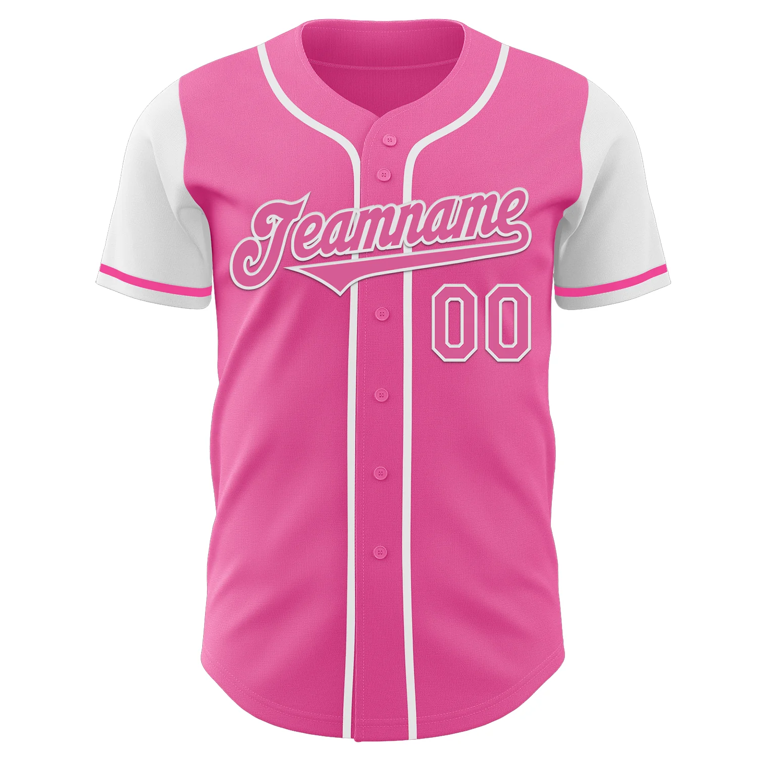 Custom Pink White Authentic Two Tone Baseball Jersey