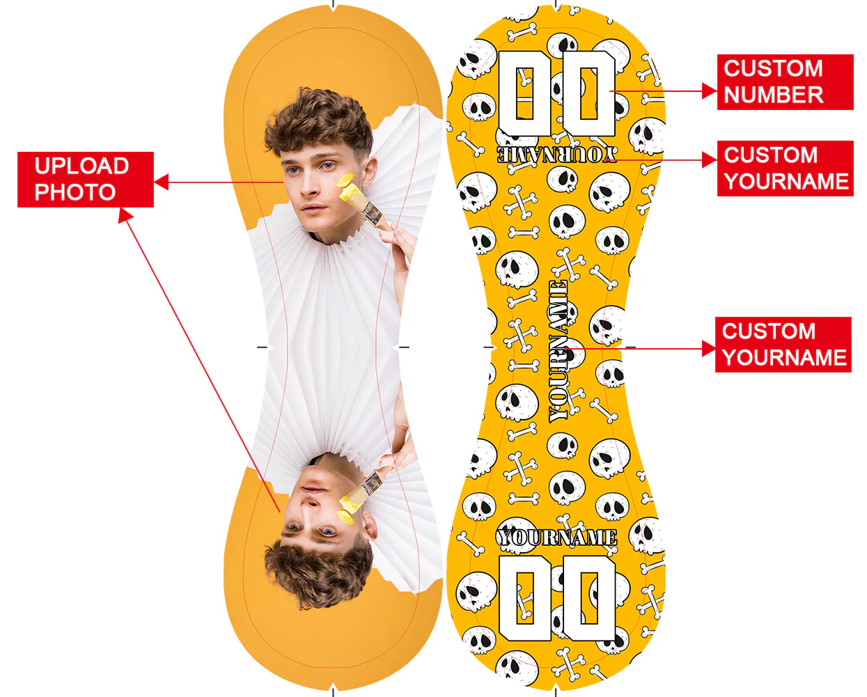 Personalized Gold Skull Photo Baseballs