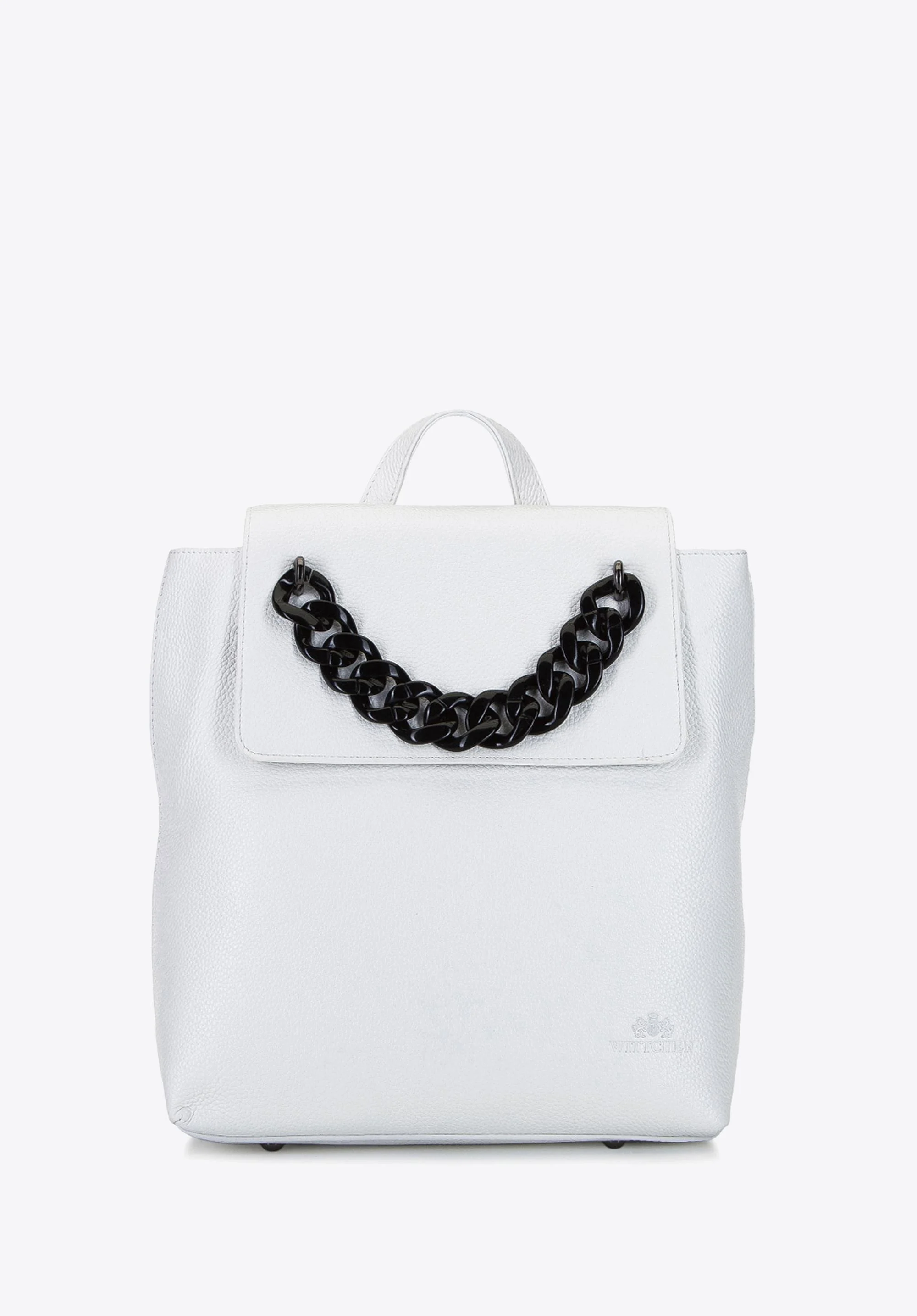 Damski plecak skórzany z łańcuchem