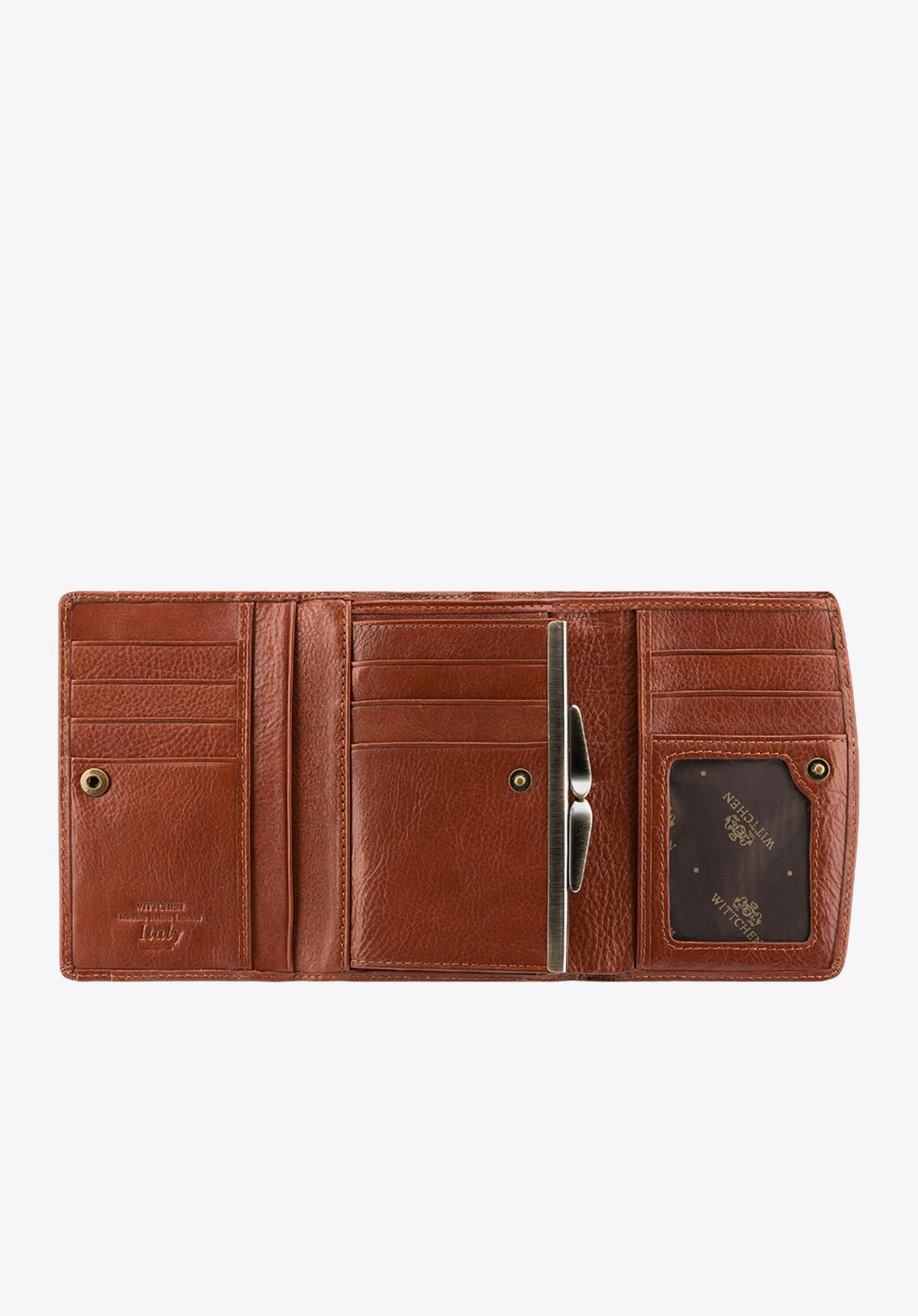 Damski portfel skórzany z kieszonką na bigiel