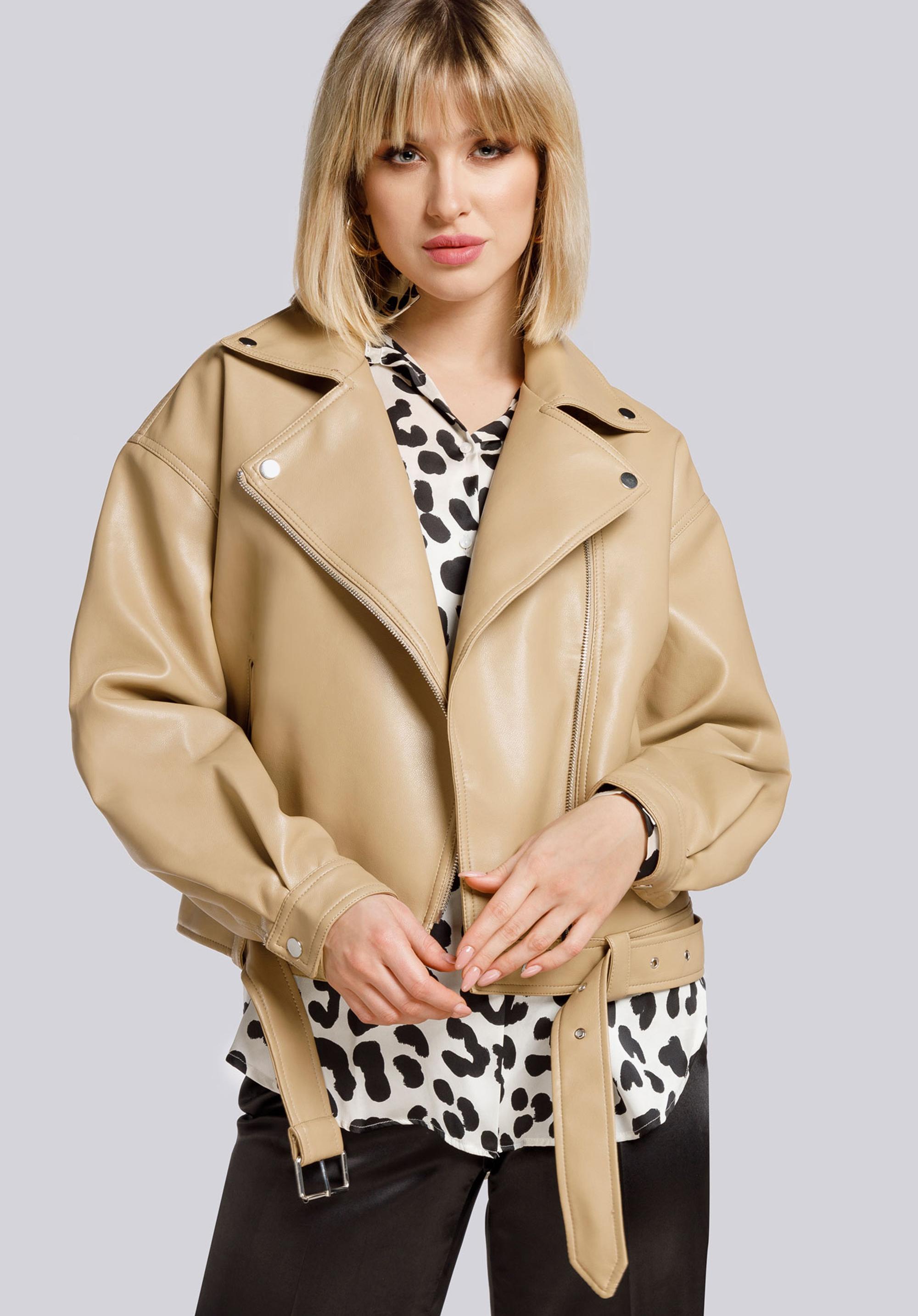 Damska ramoneska oversize z paskiem