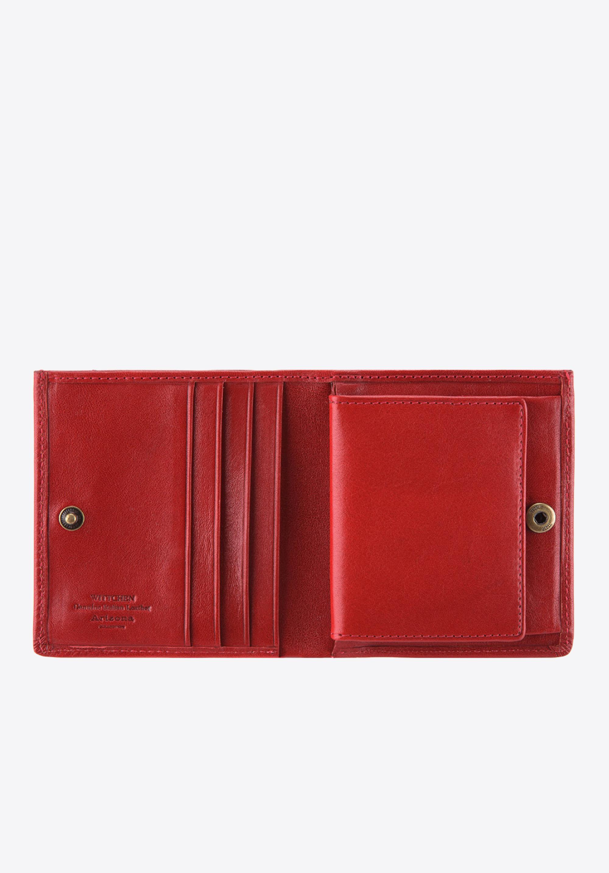 Damski portfel skórzany z herbem na zatrzask