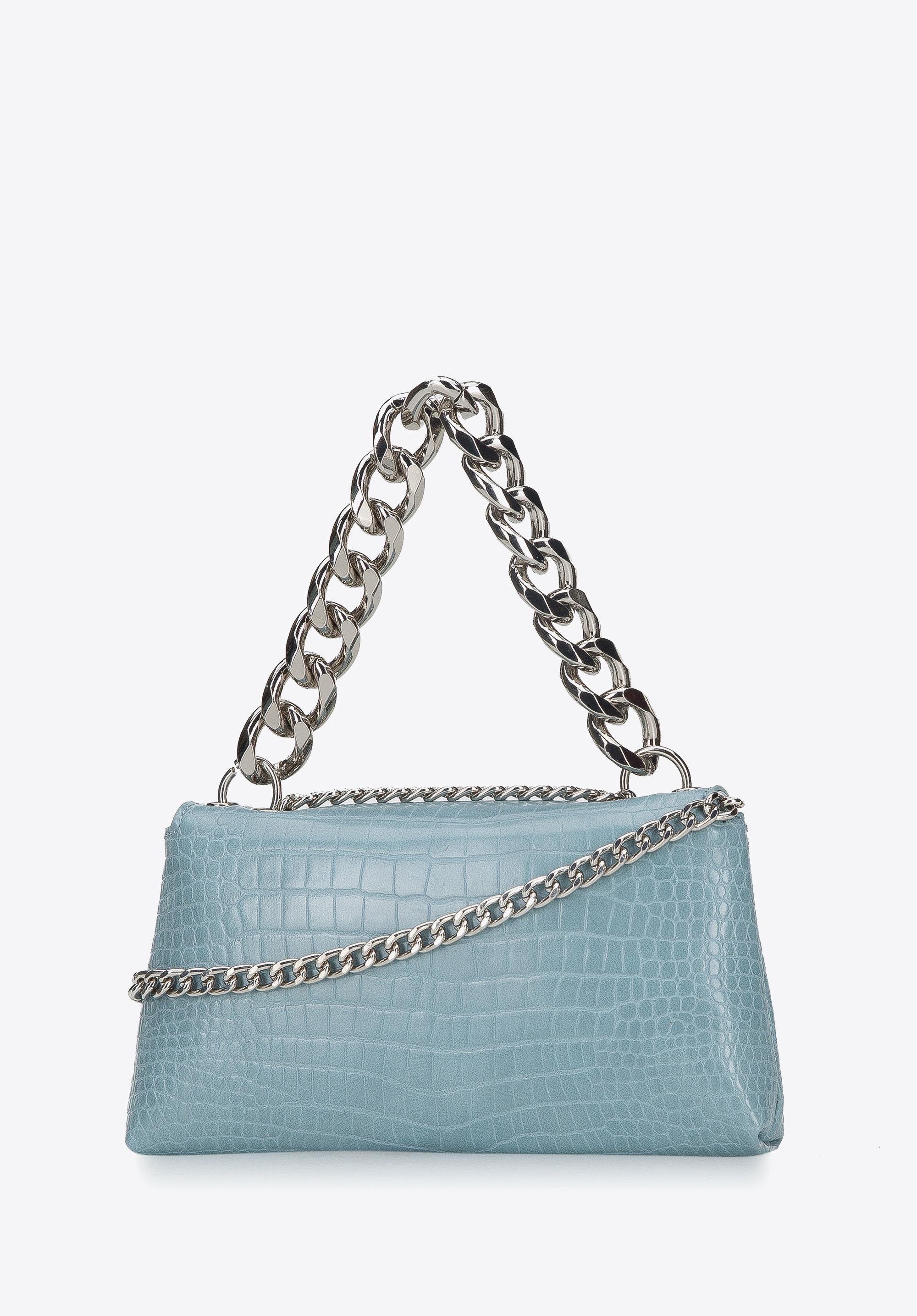 Minitorebka z ekoskóry croco z dwoma łańcuchami