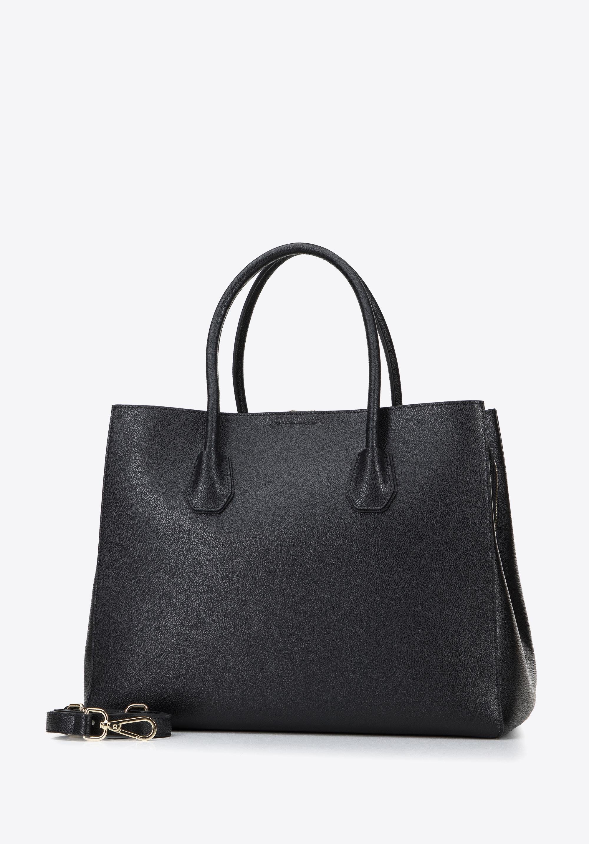 Torebka kuferek ze skóry trapezowa duża