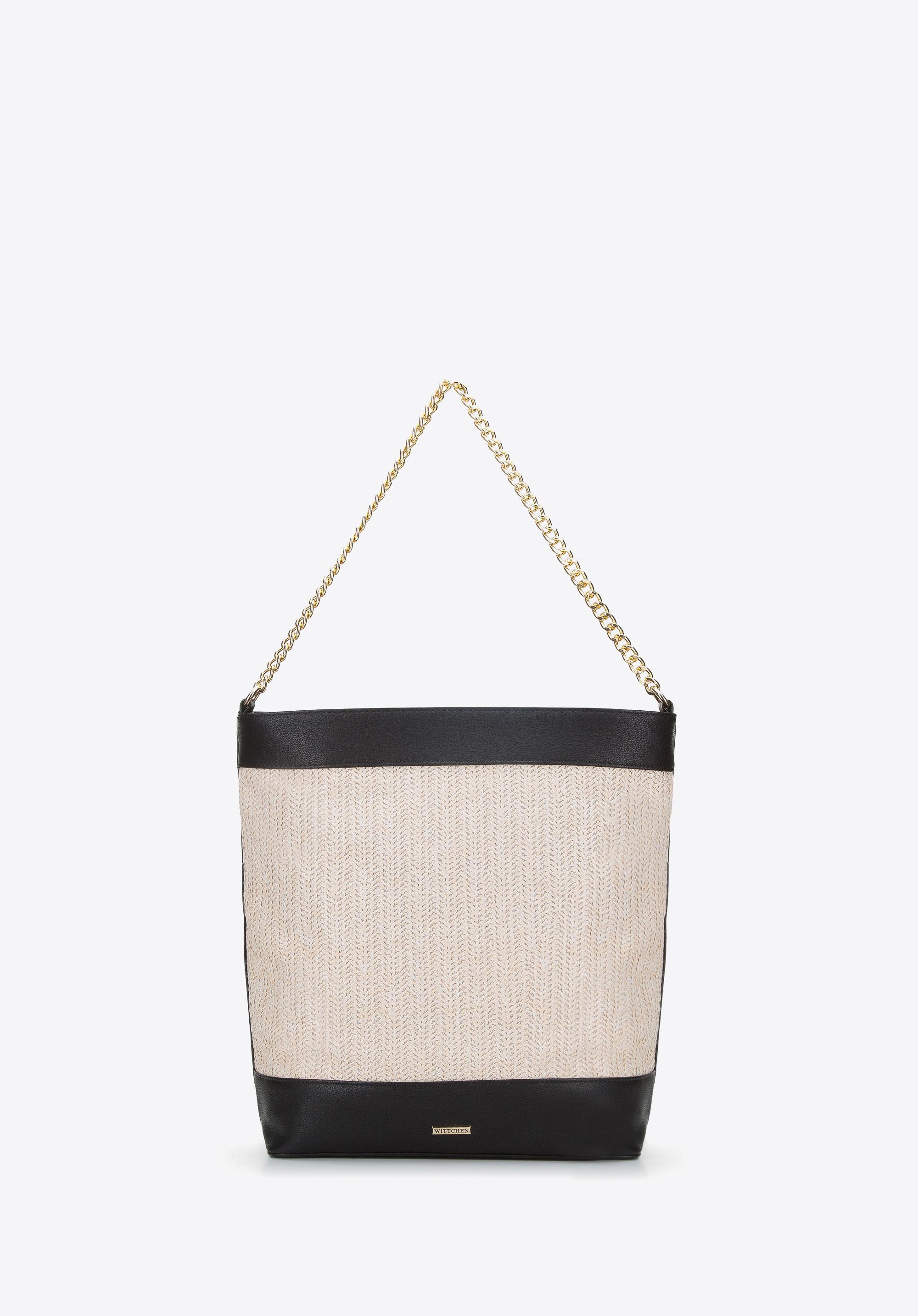 Torebka worek z plecionką na łańcuszku