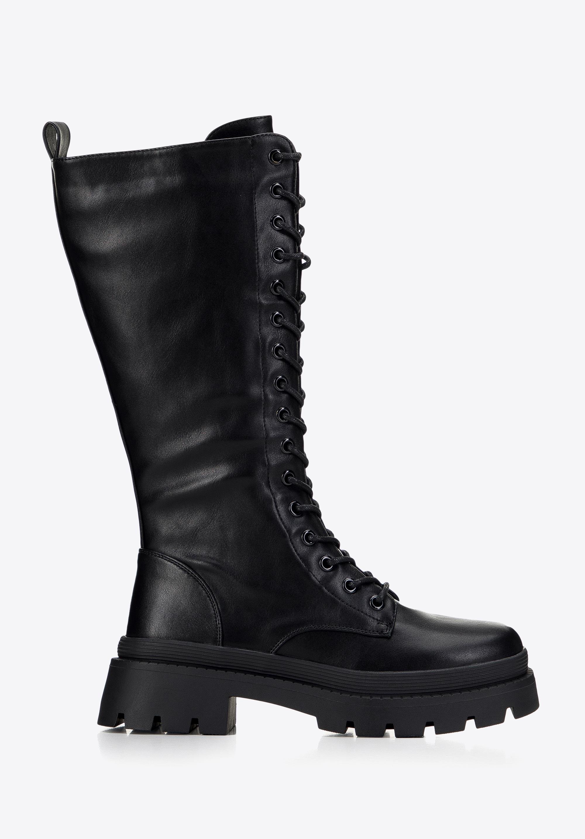 Damskie glany wysokie na platformie