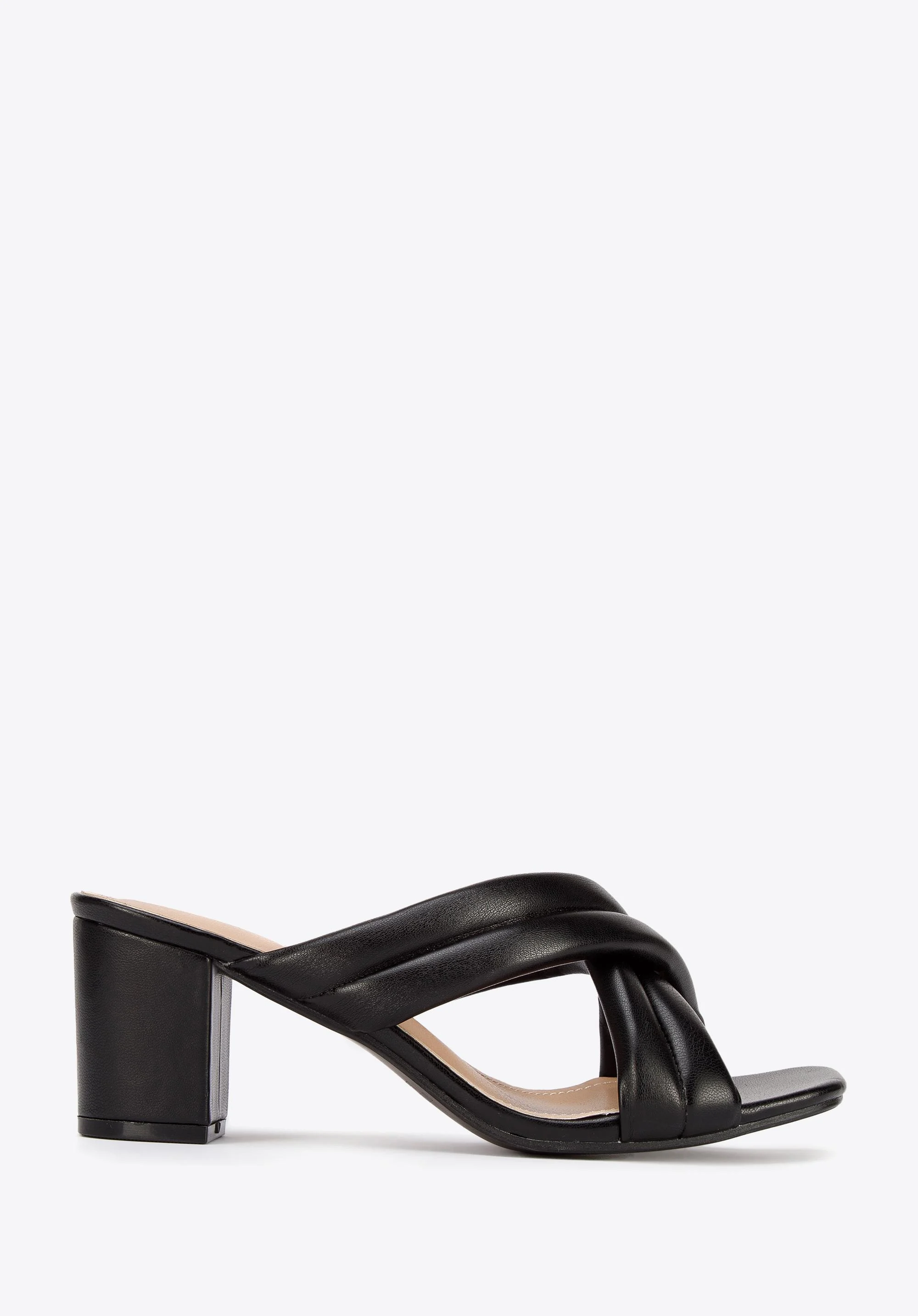 Damskie klapki pikowane z paskami na krzyż