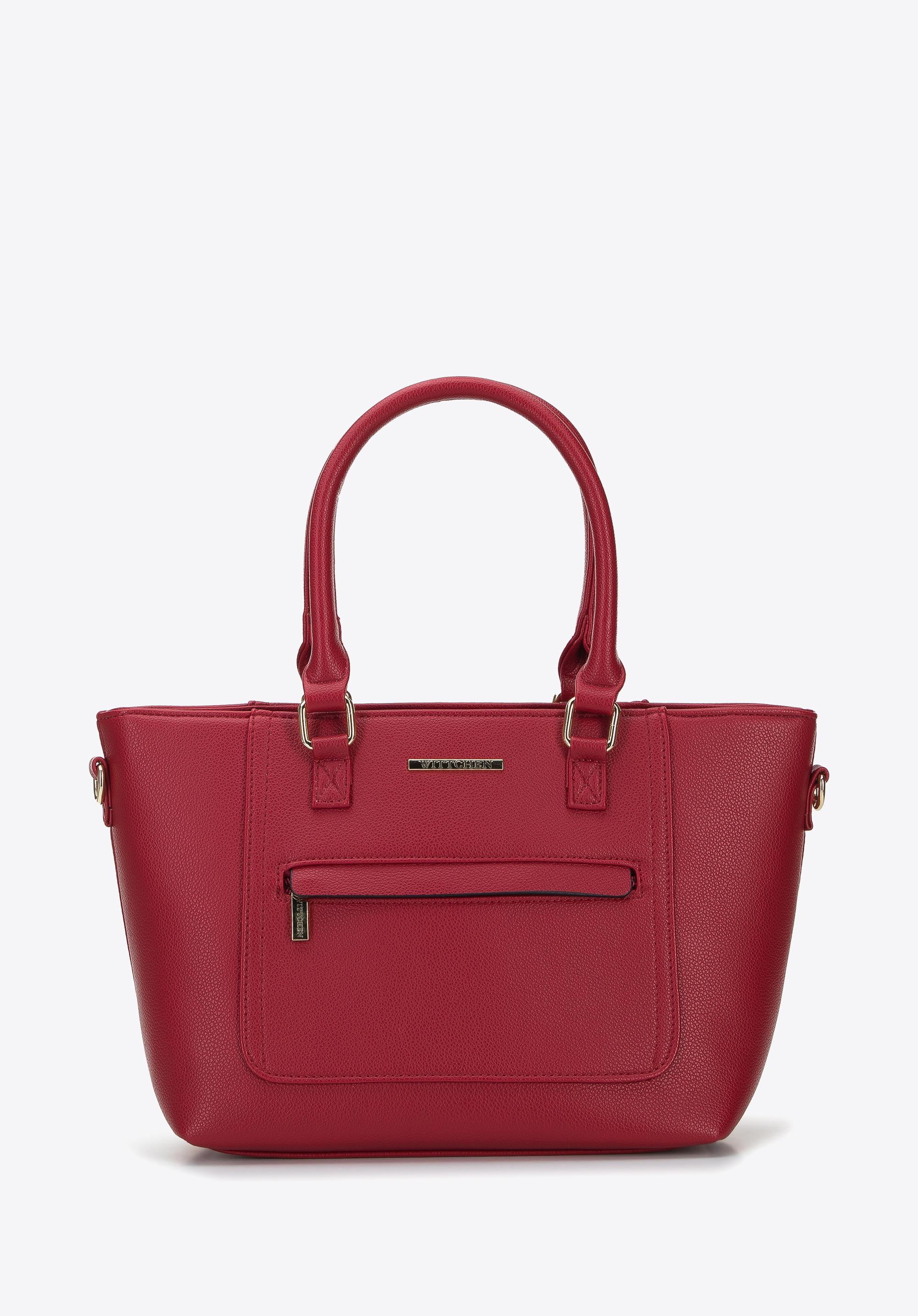 Torebka kuferek z płaską kieszenią z przodu