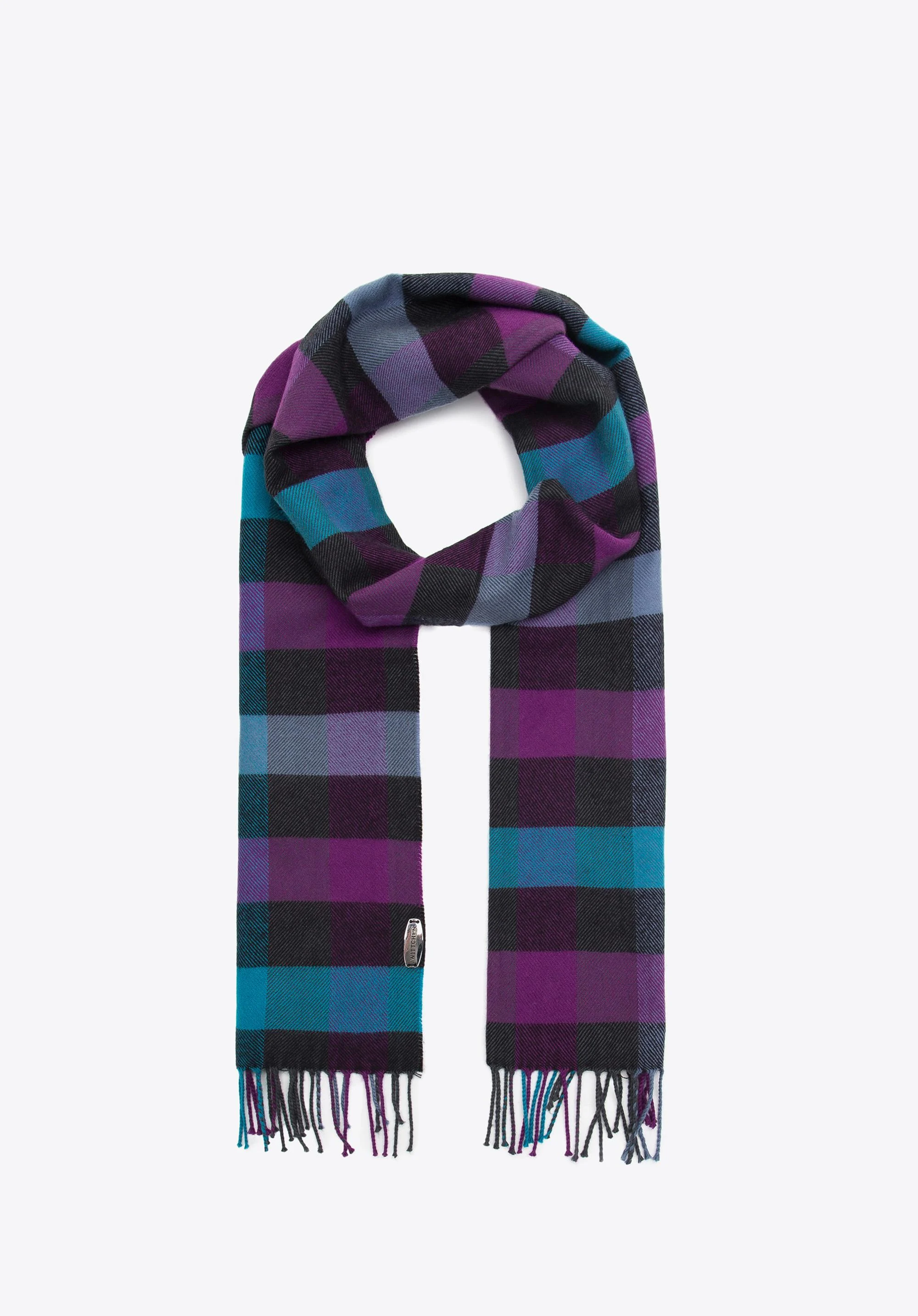 Męski szalik w kratę prosty