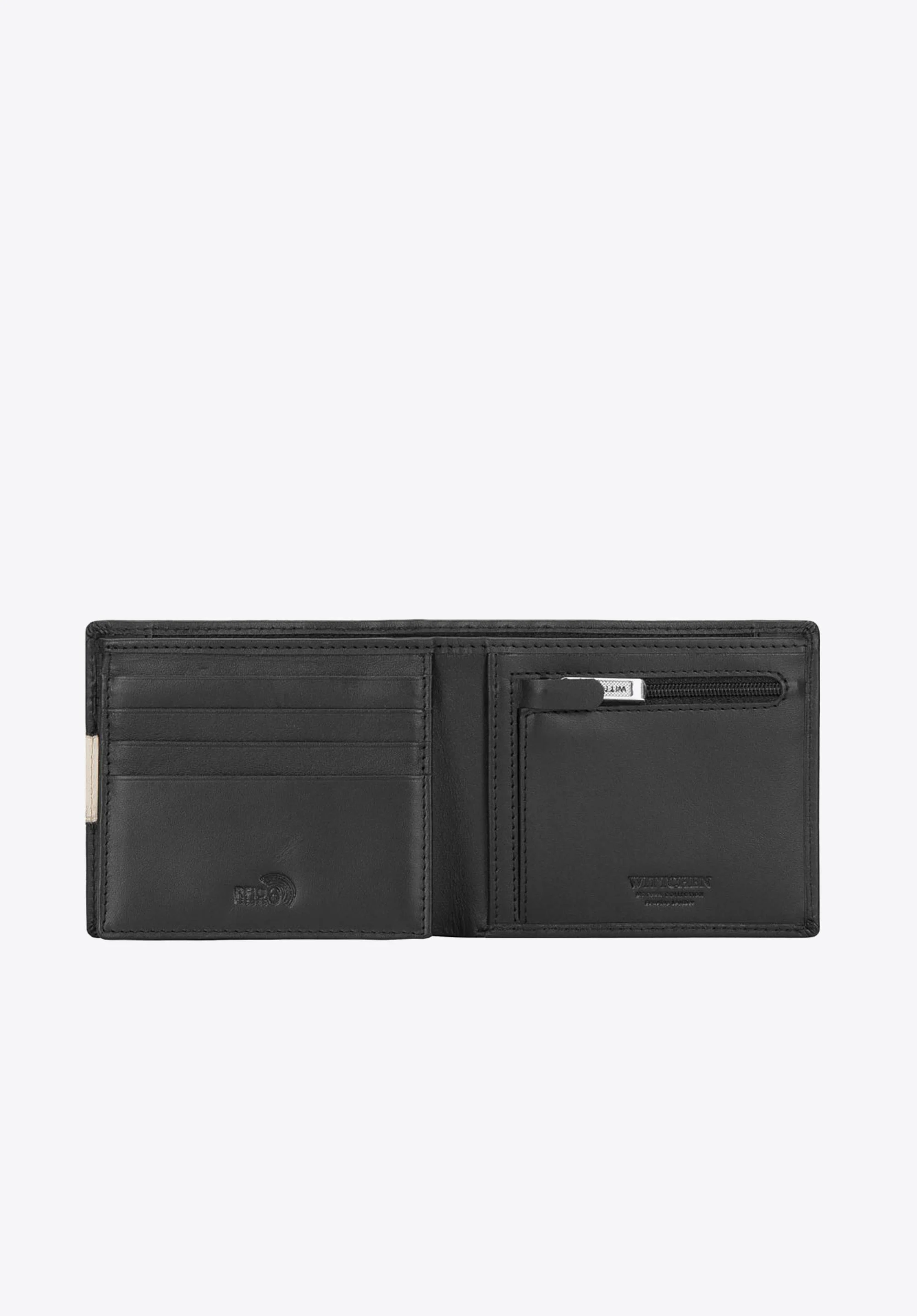 Portfel skórzany z naszywką z logo średni