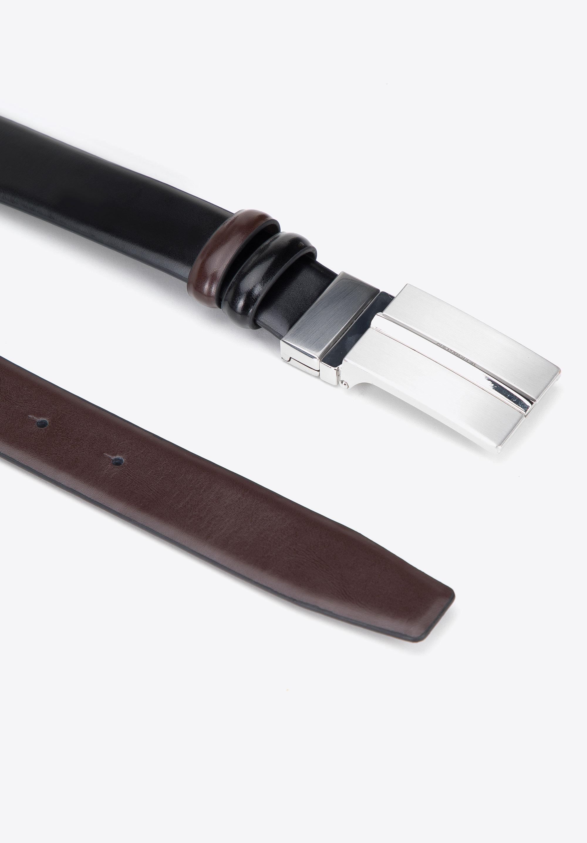Męski pasek skórzany dwustronny klasyczny