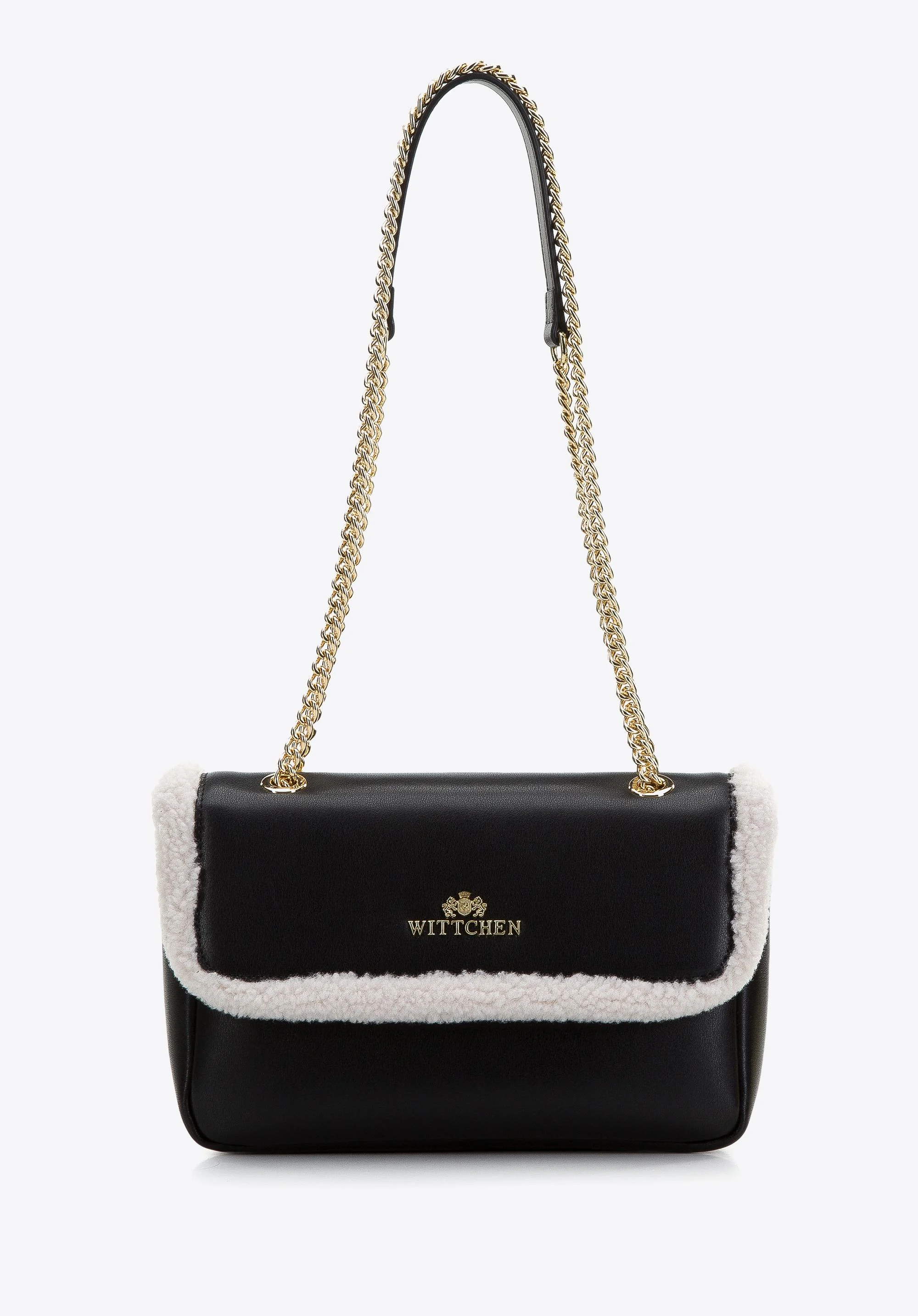 Damska listonoszka skórzana ze sztucznym futerkiem