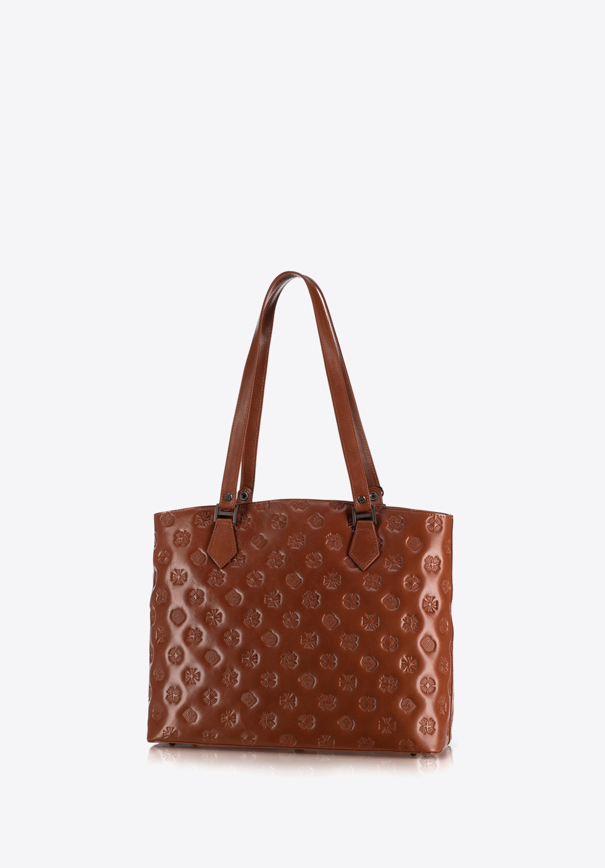 Torebka shopperka skórzana wytłaczana