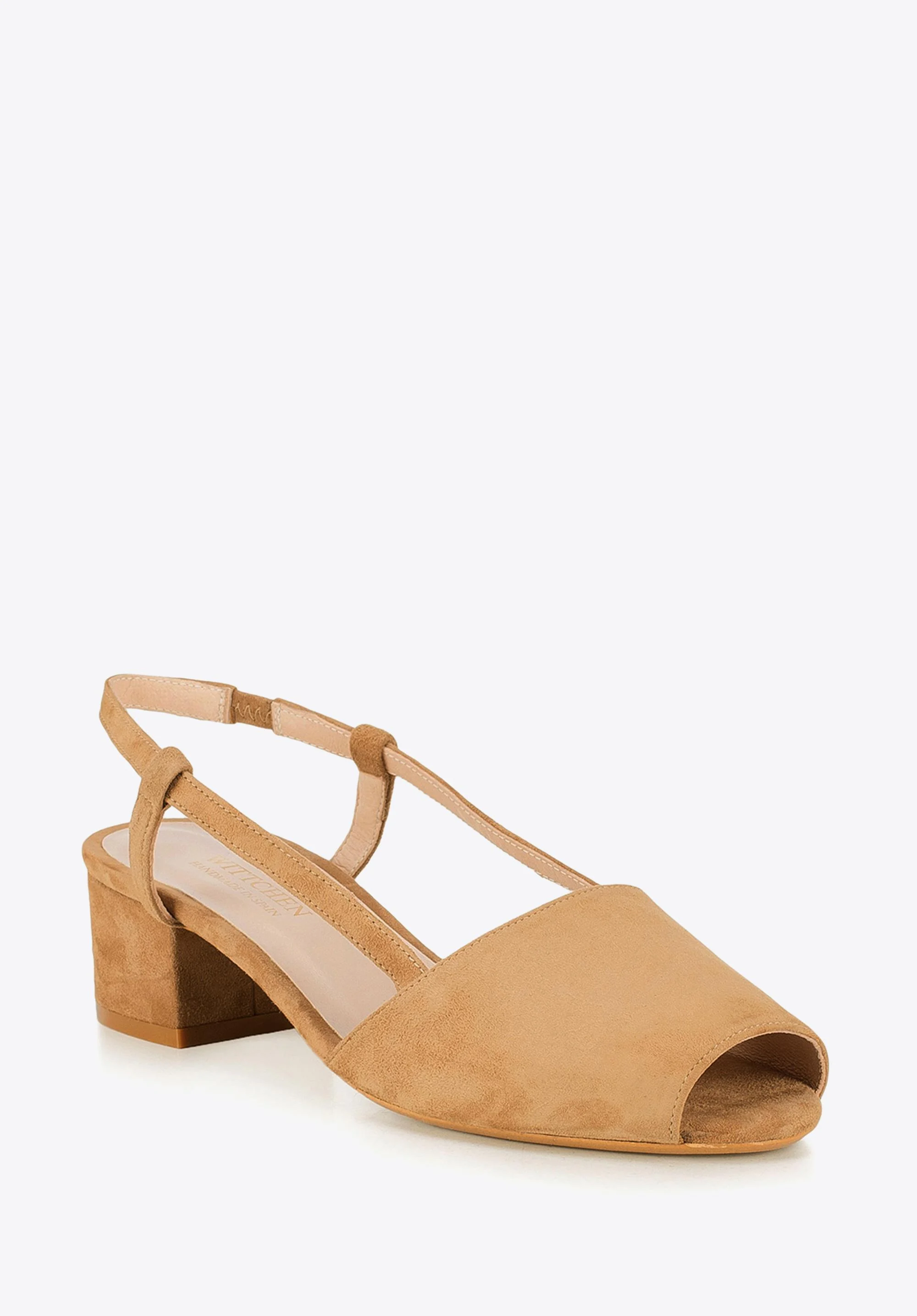 Damskie sandały z zamszu peep toe