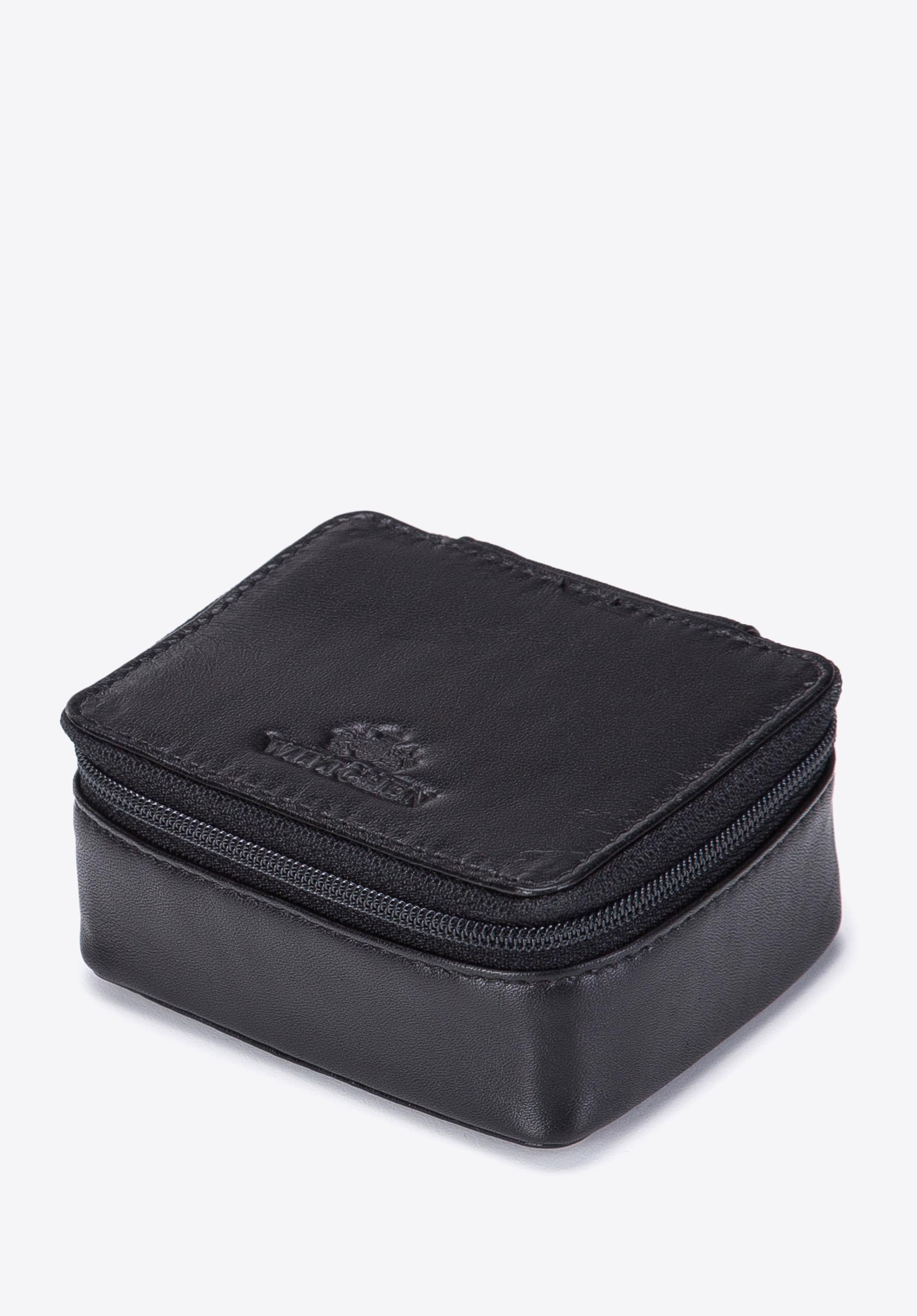 Minikosmetyczka skórzana pudełkowa