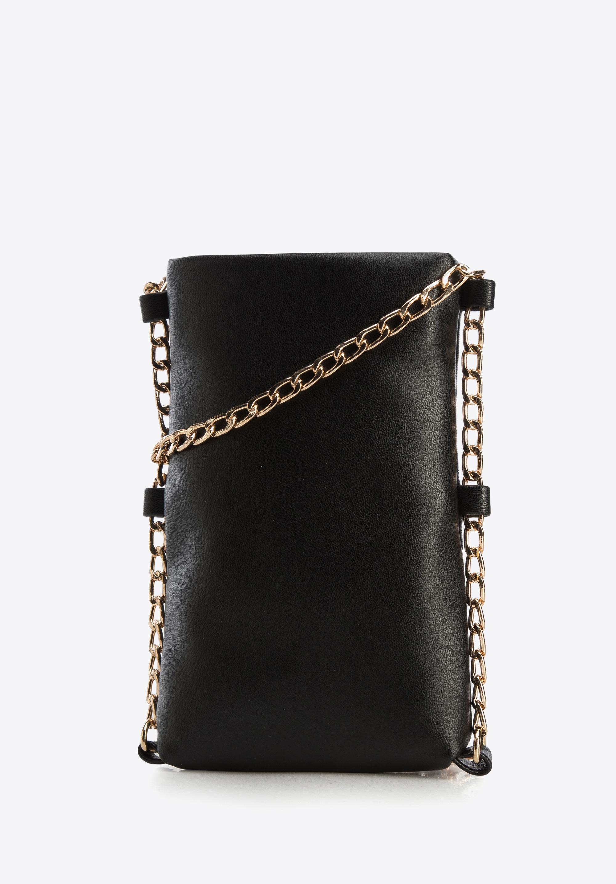 Minitorebka z pikowanej ekoskóry prostokątna na łańcuszku