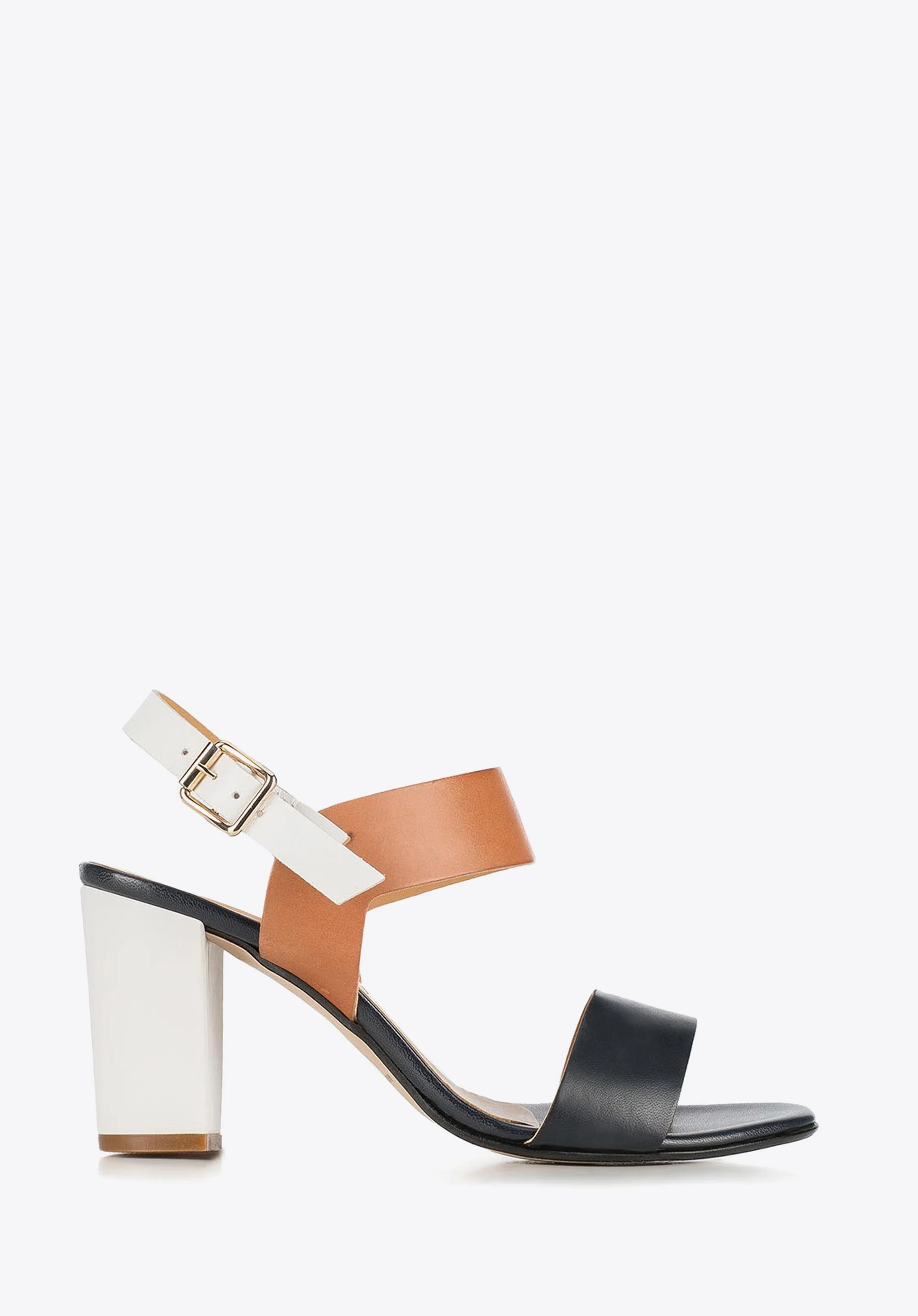 Damskie sandały z kolorowych skór